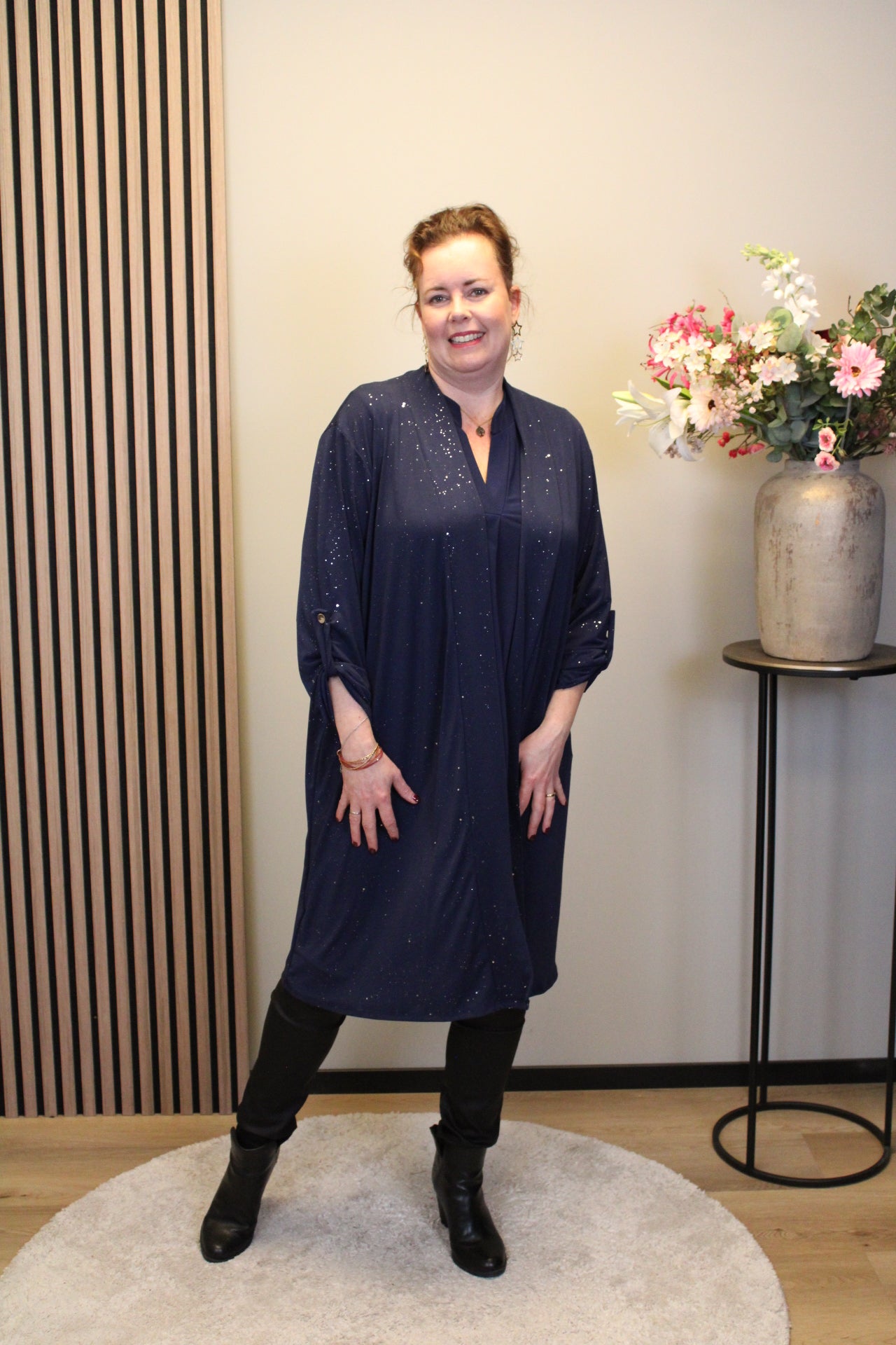 Dora | Bluse schwarz Langarm 52 bis 58