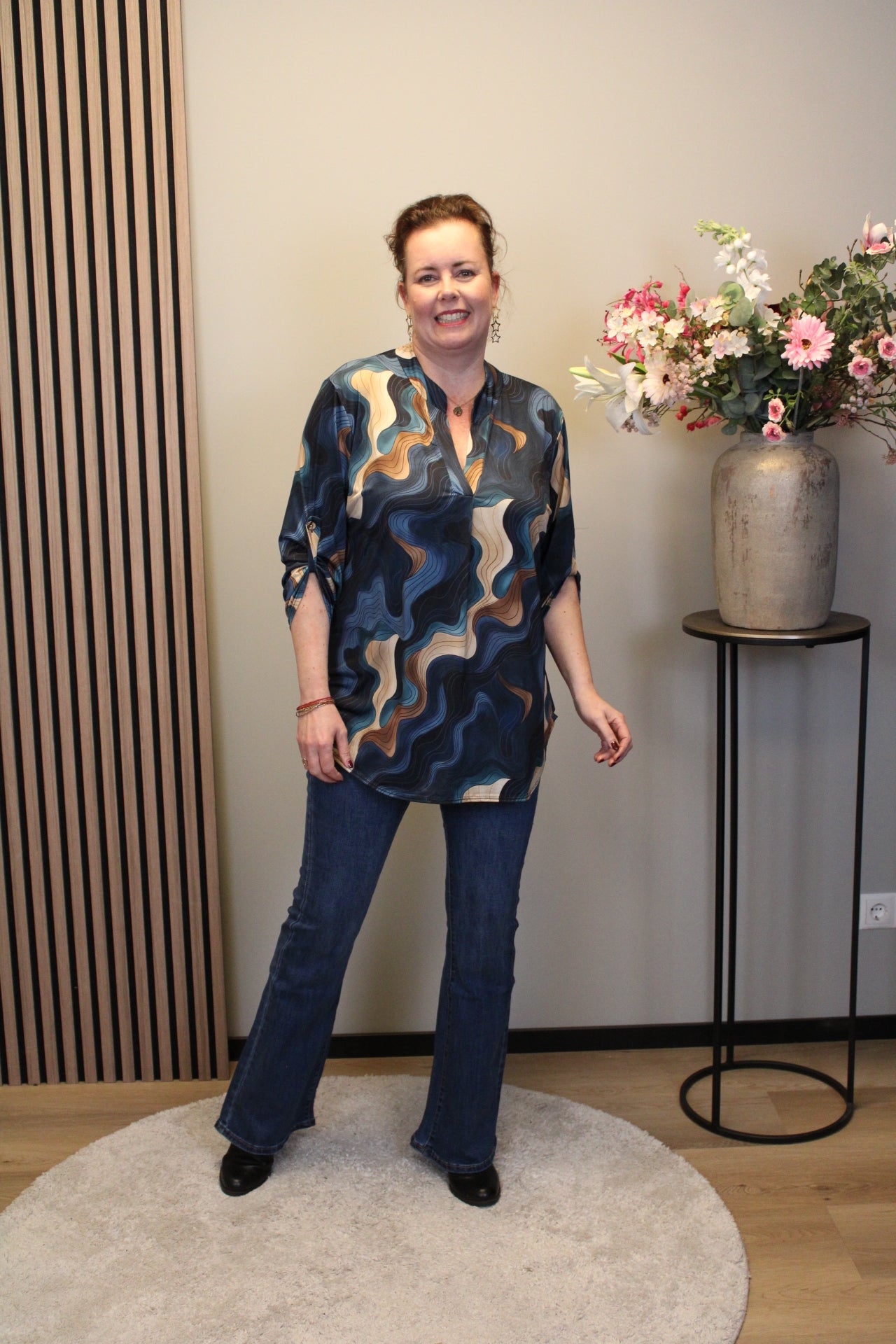 Dora | Bluse schwarz Langarm 38 bis 48