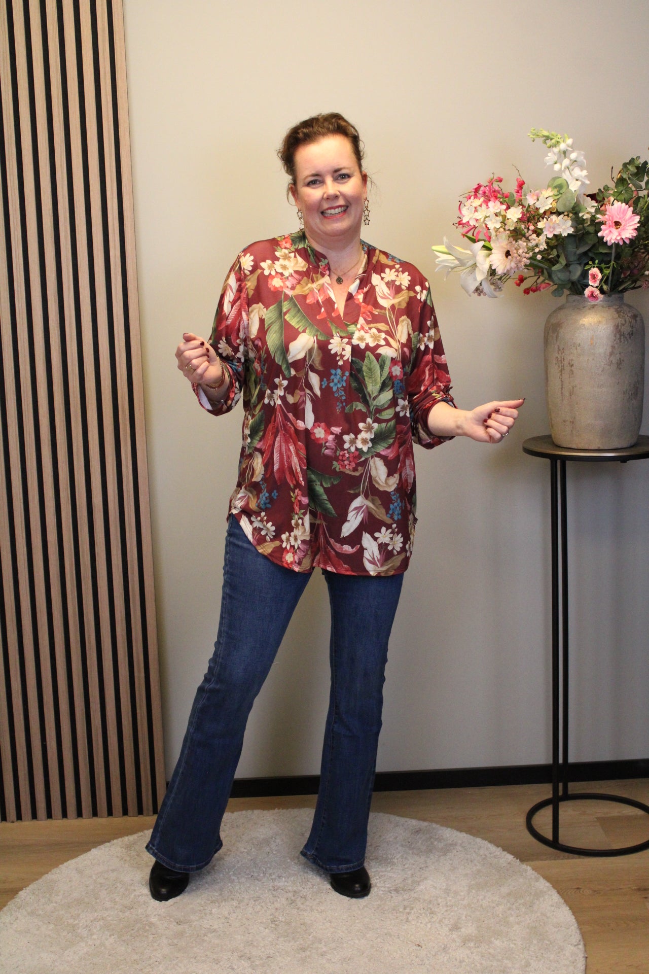 Dora | Bluse schwarz Langarm 38 bis 48