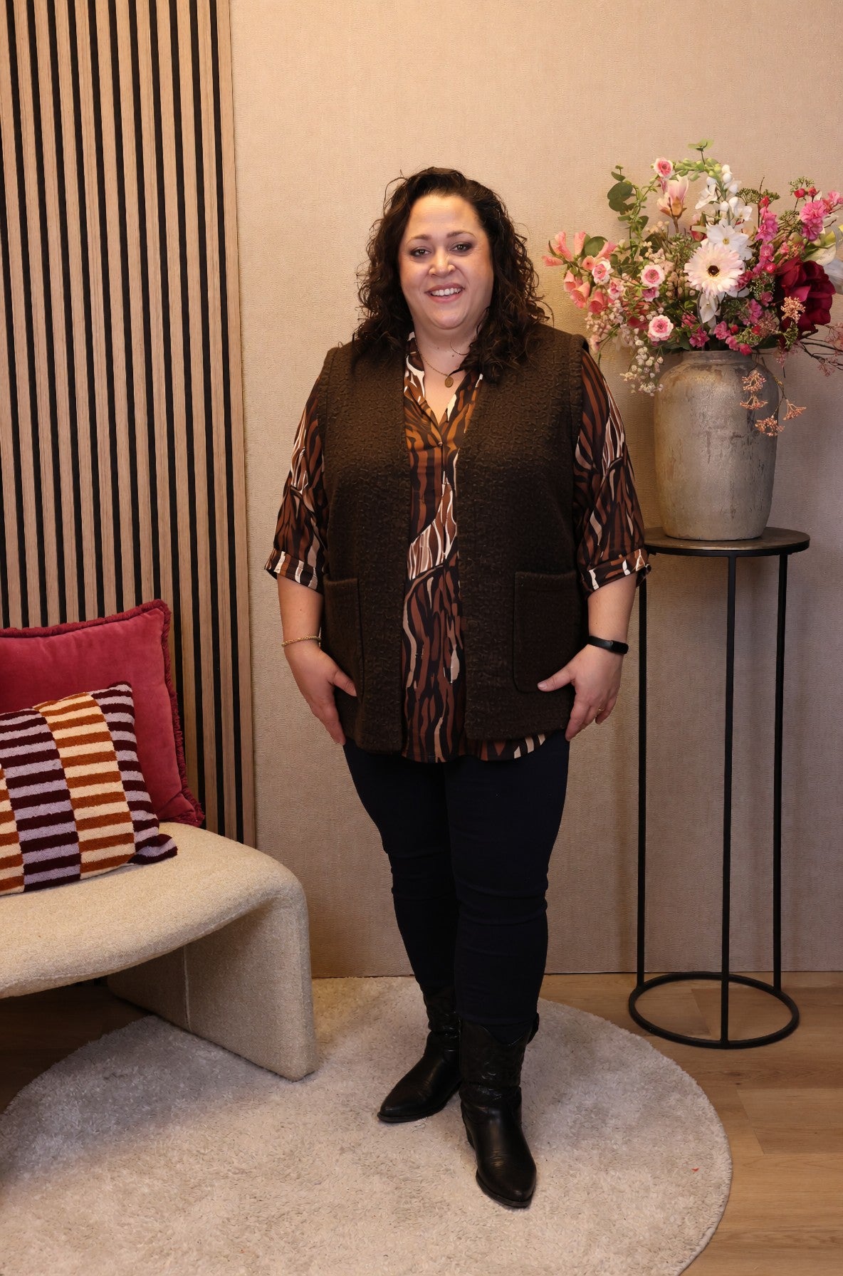 Dora | Bluse schwarz Langarm 52 bis 58