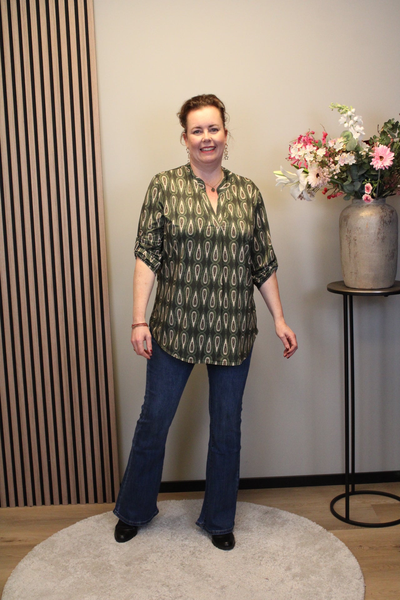 Dora | Bluse schwarz Langarm 52 bis 58