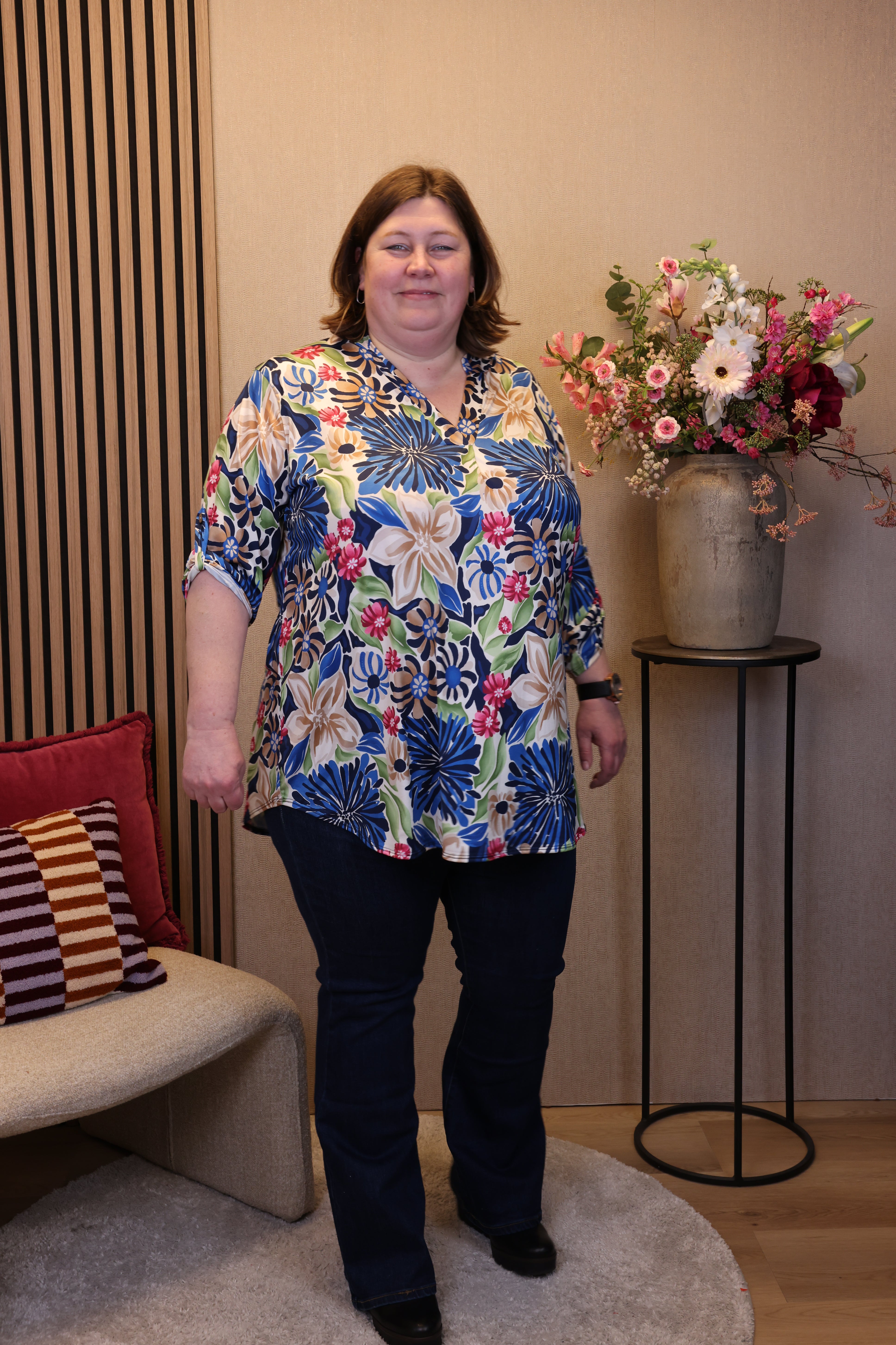 Dora | Bluse schwarz Langarm 52 bis 58