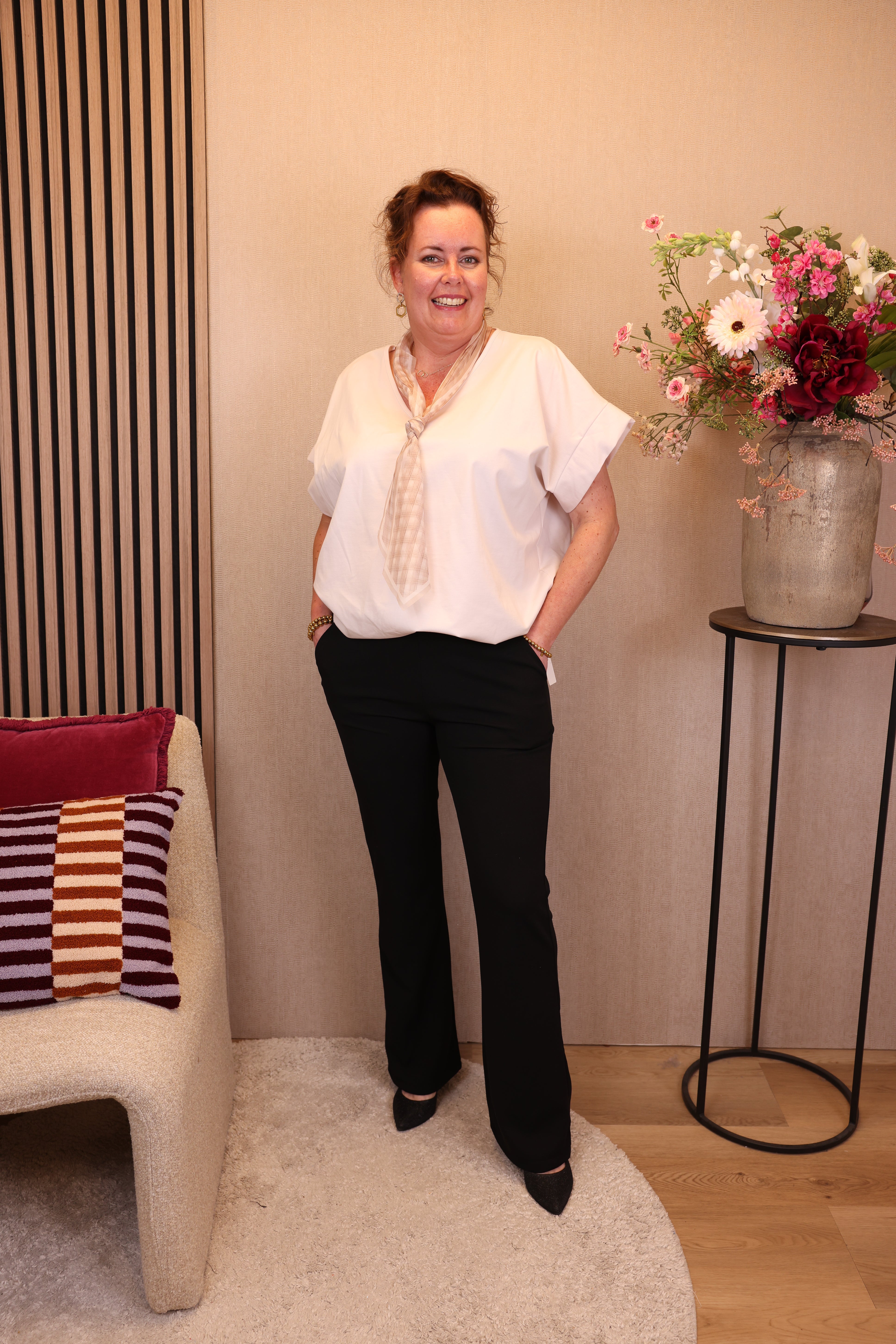 Dora | Bluse schwarz Langarm 52 bis 58