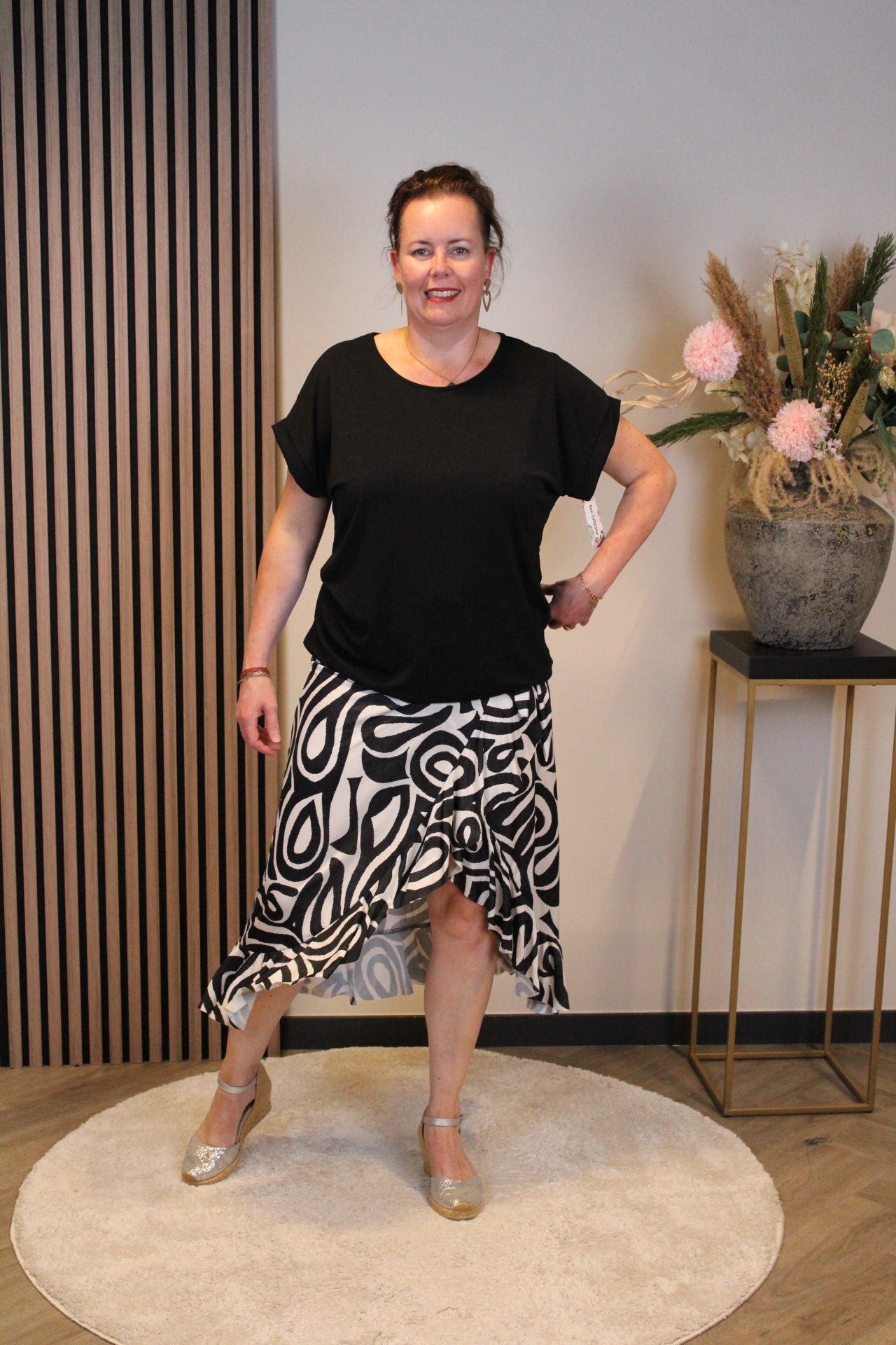 Dora | Bluse schwarz Langarm 52 bis 58