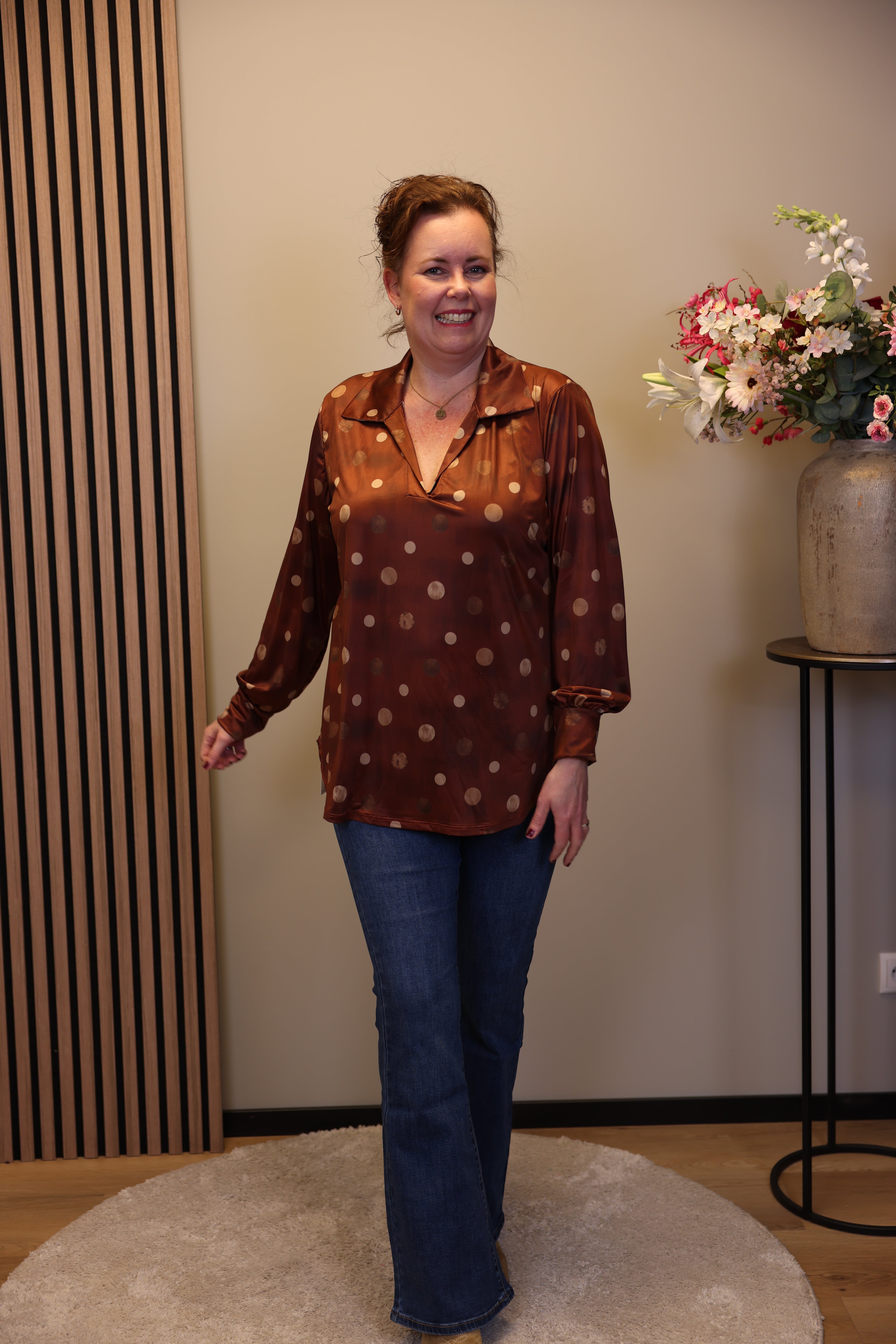 Mona | Bluse mit Kragen grün 48 bis 52