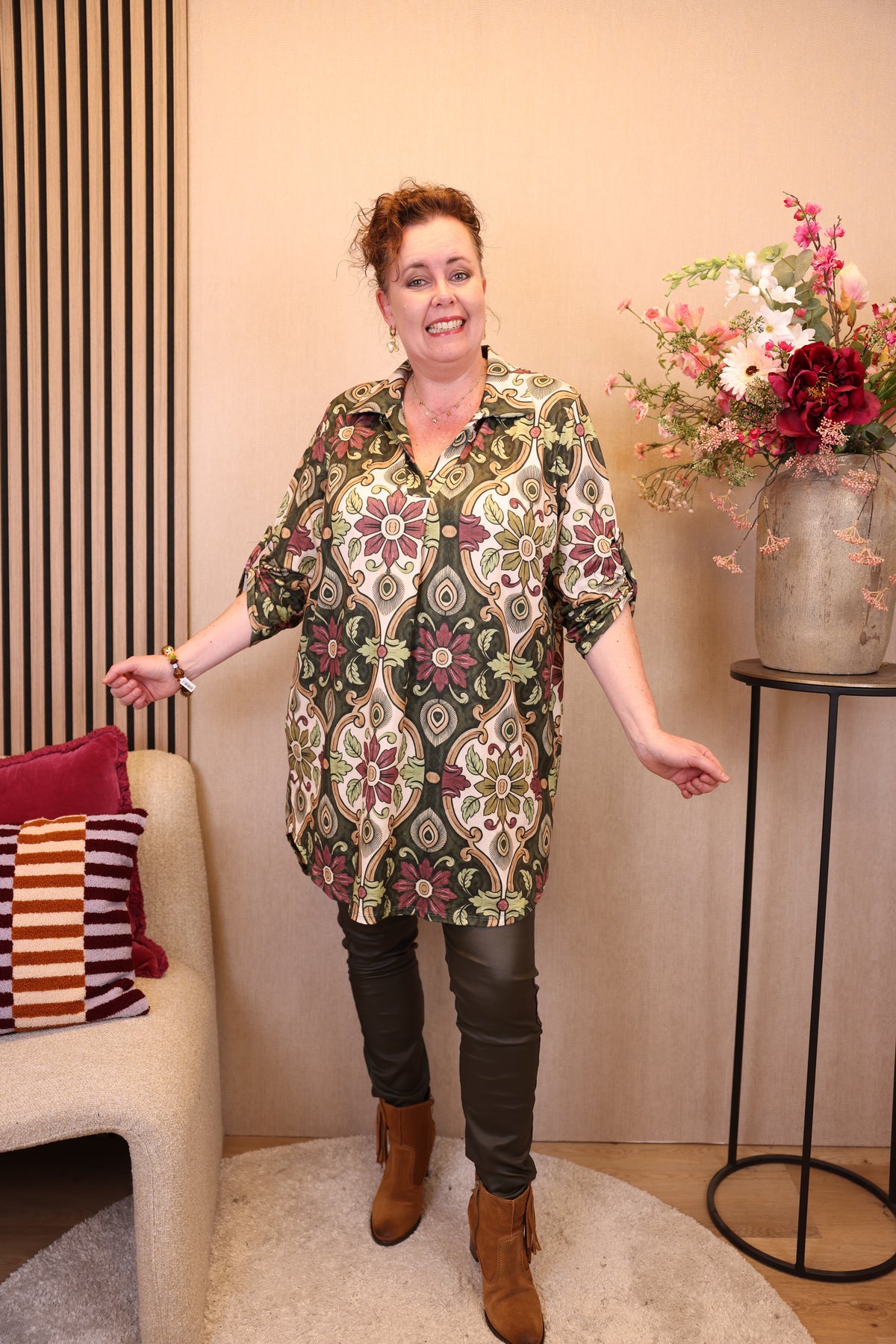 Liesje | Tuniek groen viscose 38 - 58