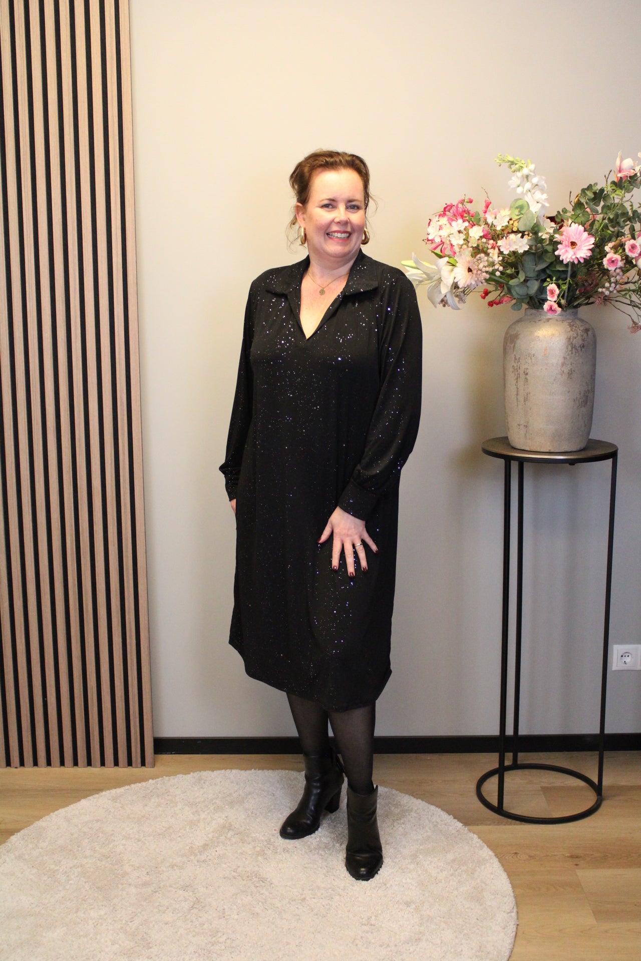 Marise | Blaues Langarmkleid 46 bis 50