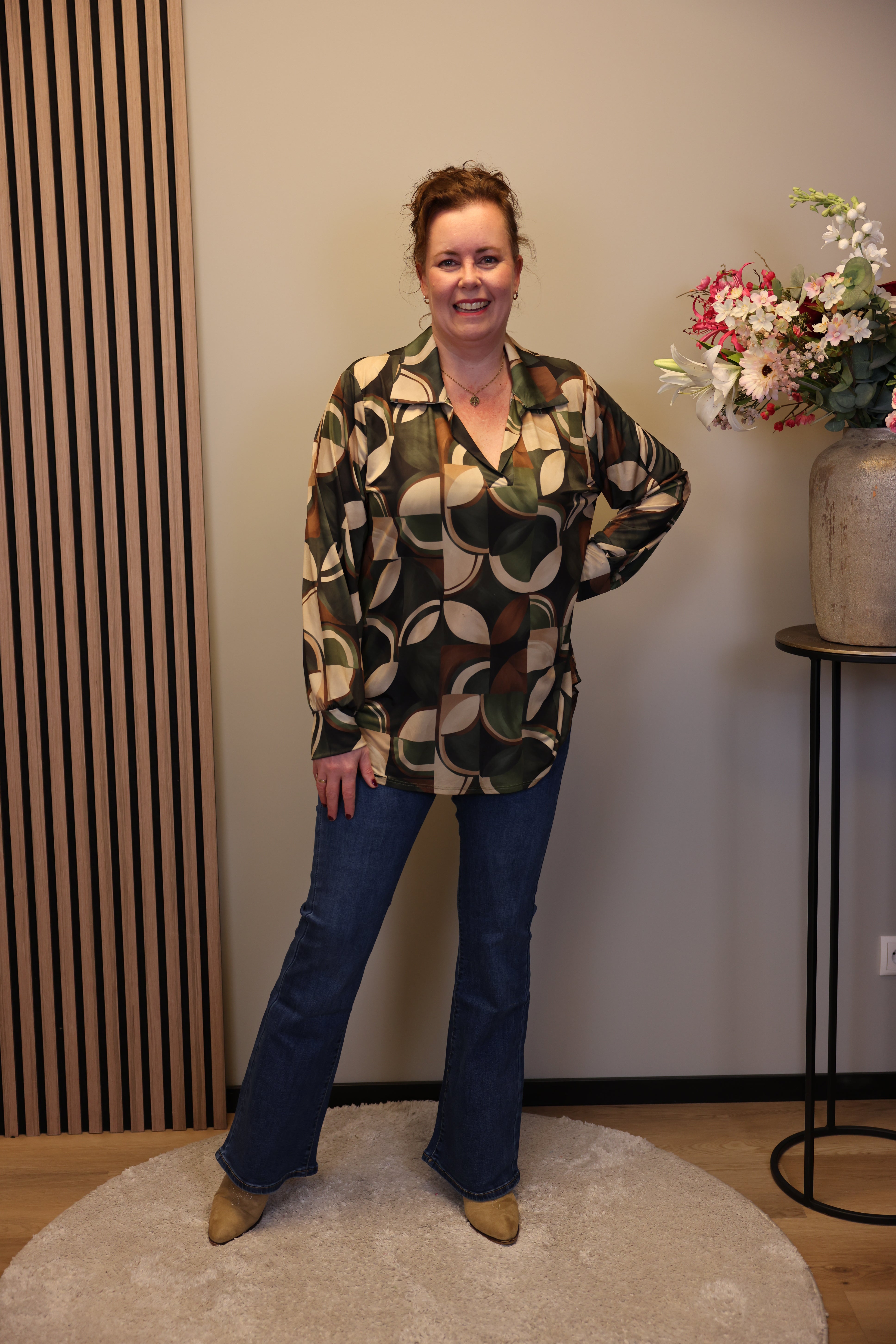 Dora | Bluse schwarz Langarm 52 bis 58