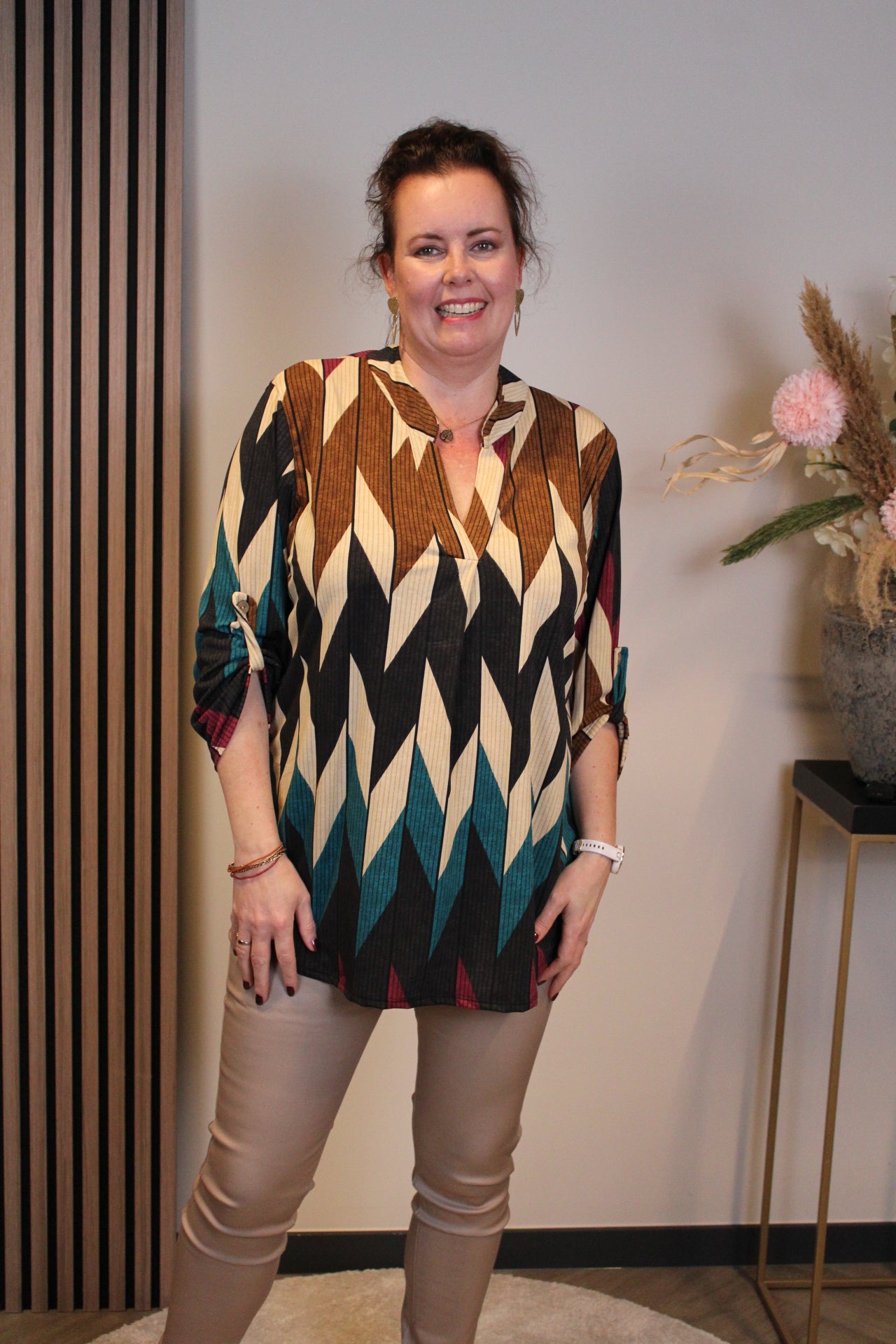 Dora | Bluse schwarz Langarm 48 bis 52