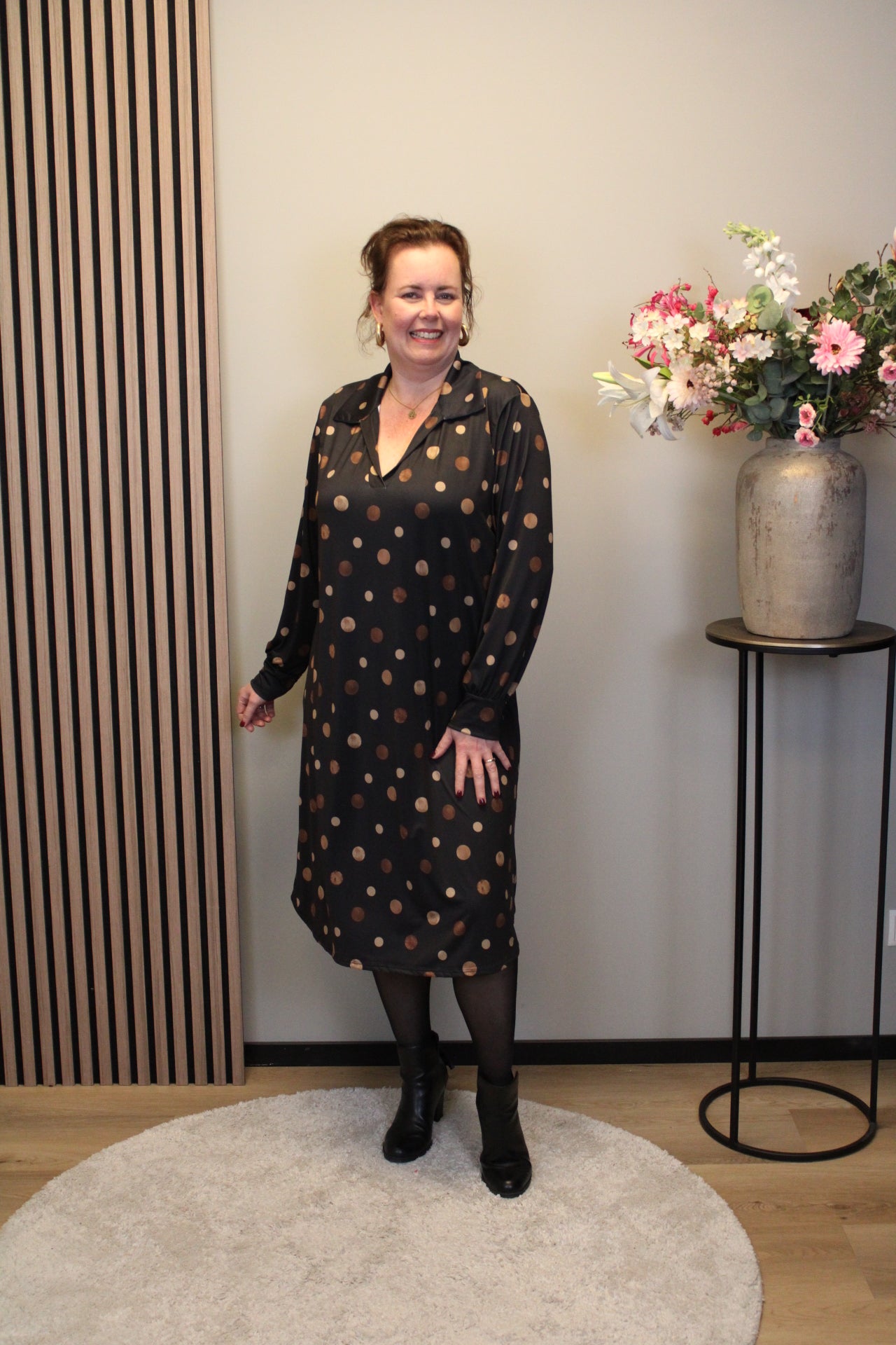 Marise | Blaues Langarmkleid 46 bis 50