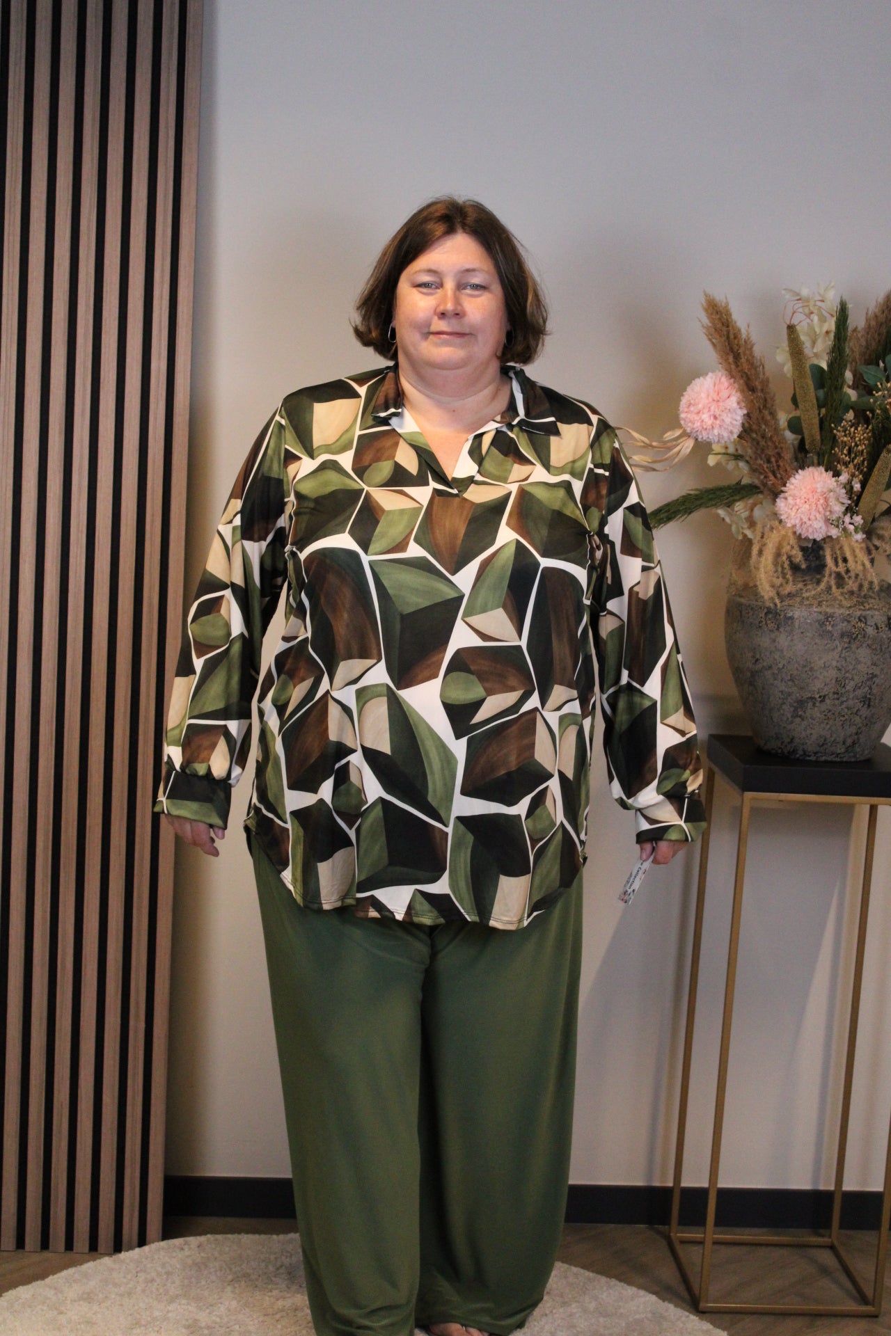 Lana | Bluse Langarm grün 52 bis 58