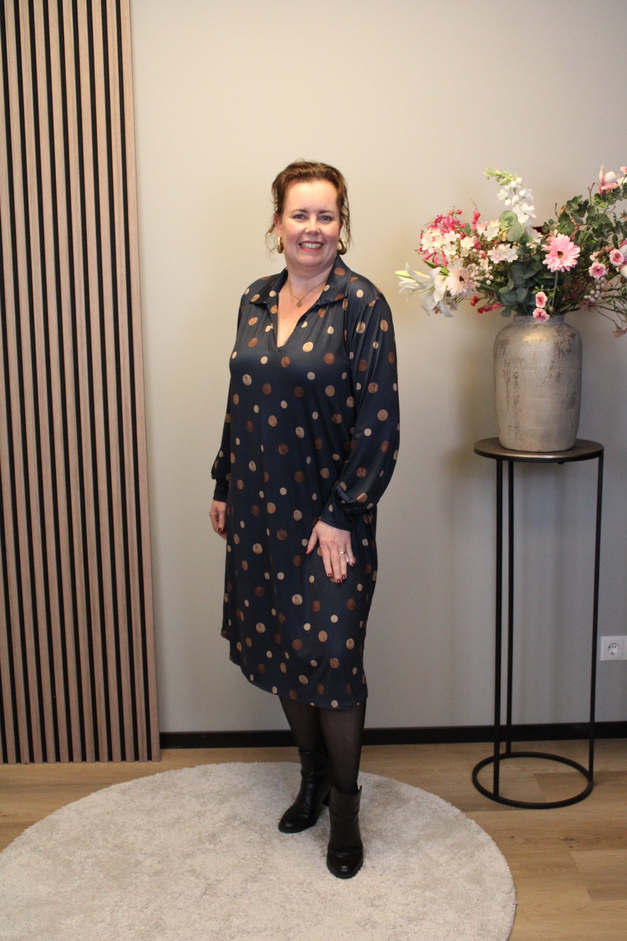 Christa | Grünes Kleid mit langen Ärmeln, Größe 38 bis 44