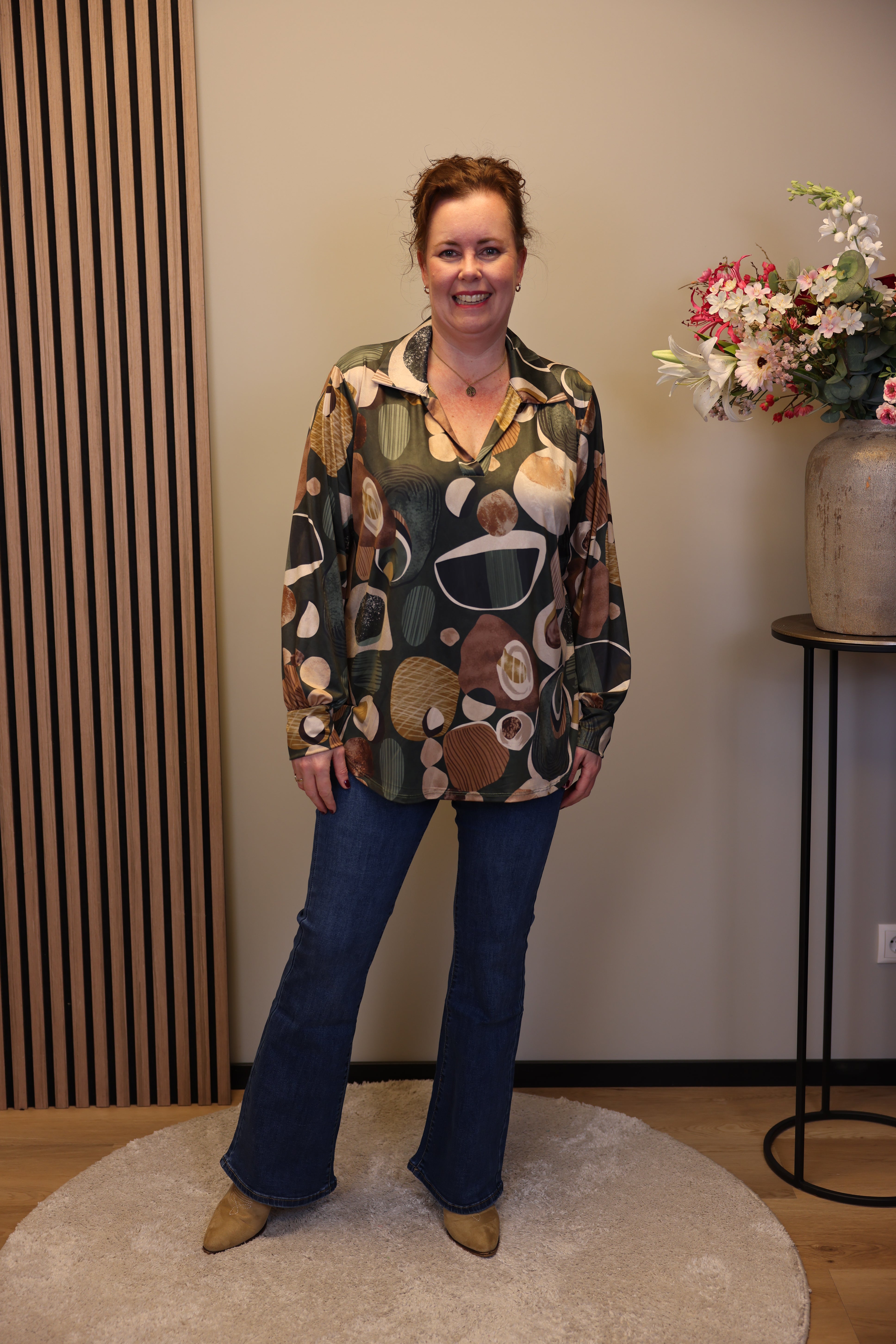 Verona | Bluse mit Kragen blau 48 bis 52