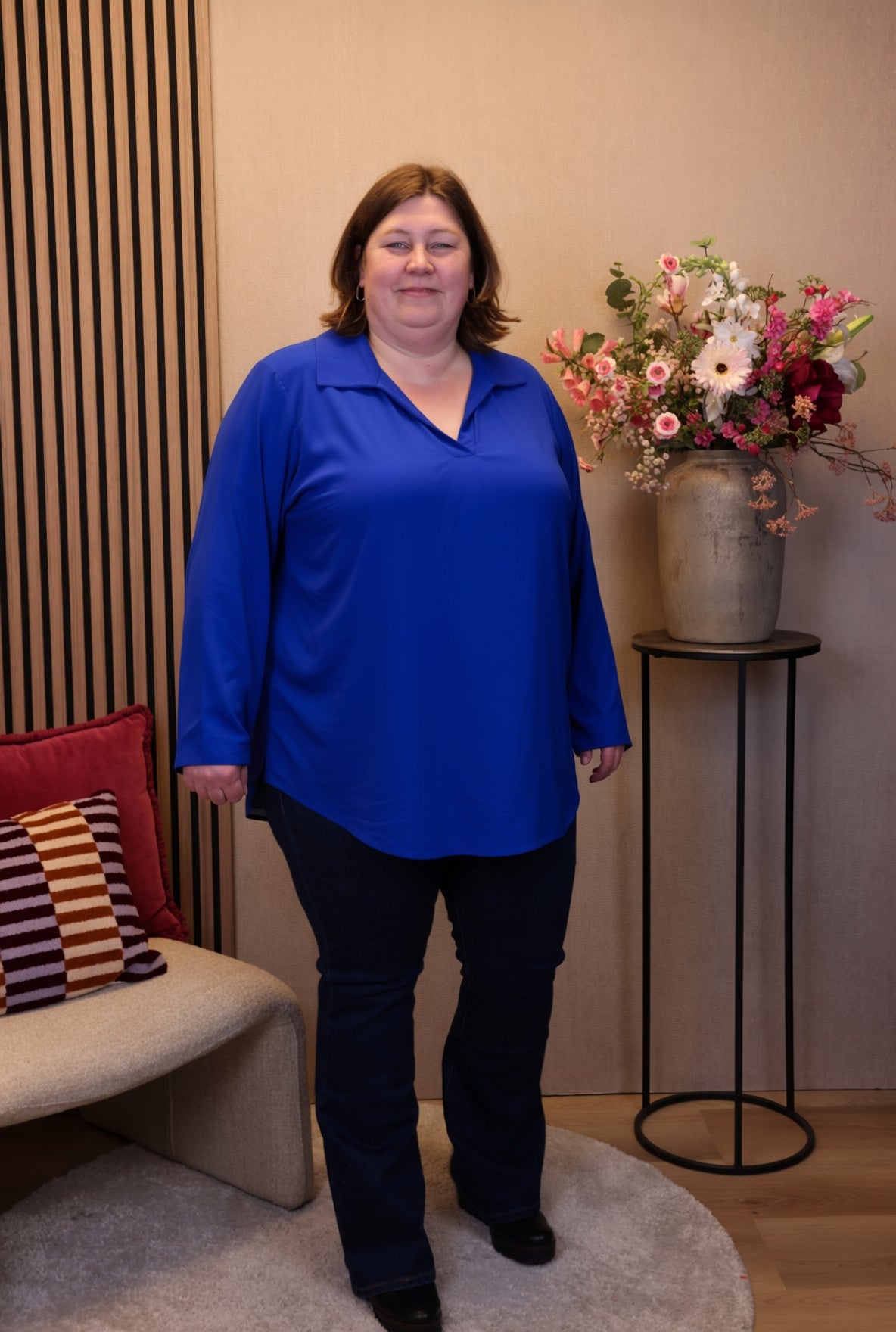 Dora | Bluse schwarz Langarm 52 bis 58