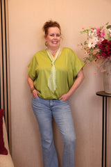 Dora | Bluse schwarz Langarm 52 bis 58