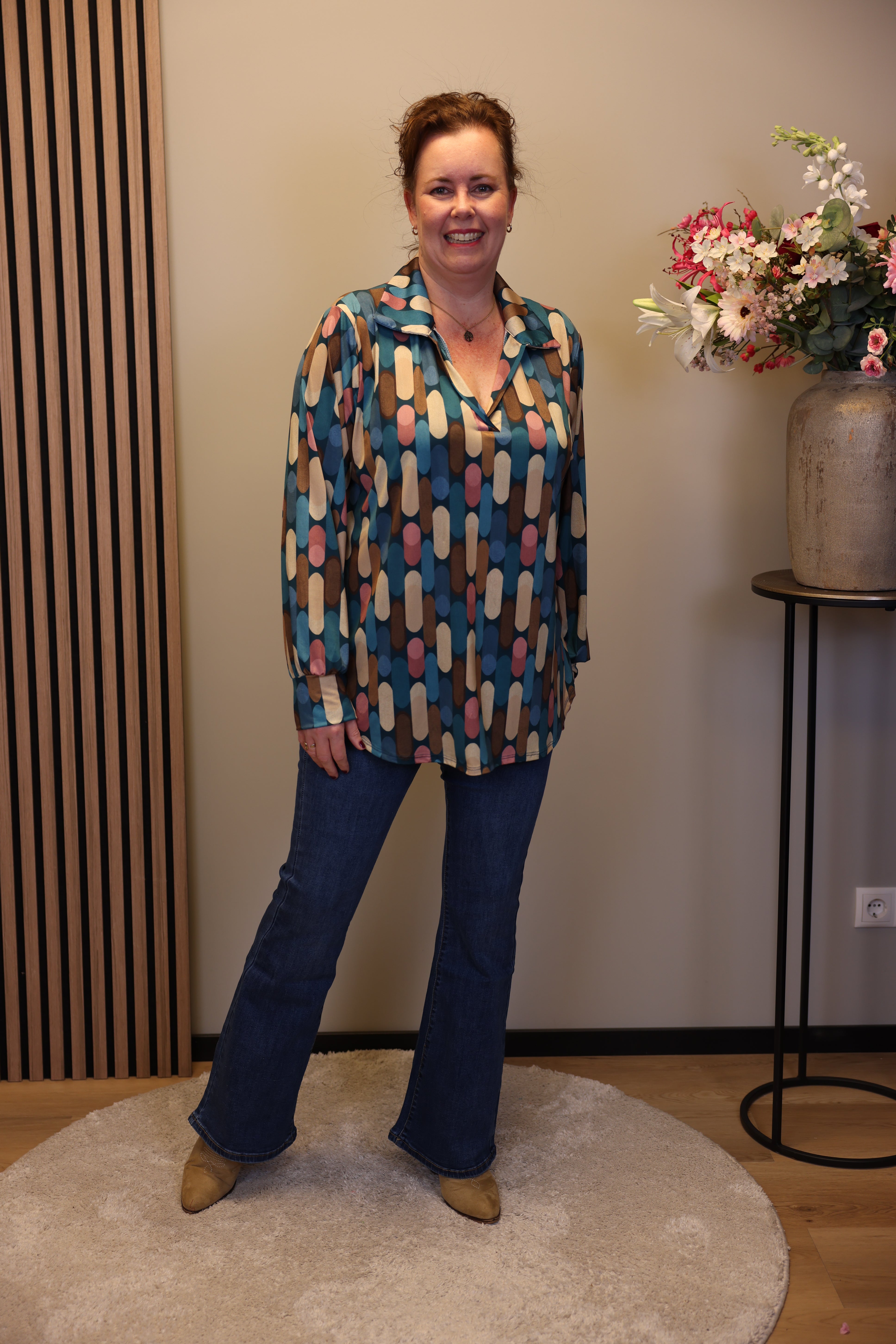 Dora | Bluse schwarz Langarm 52 bis 58