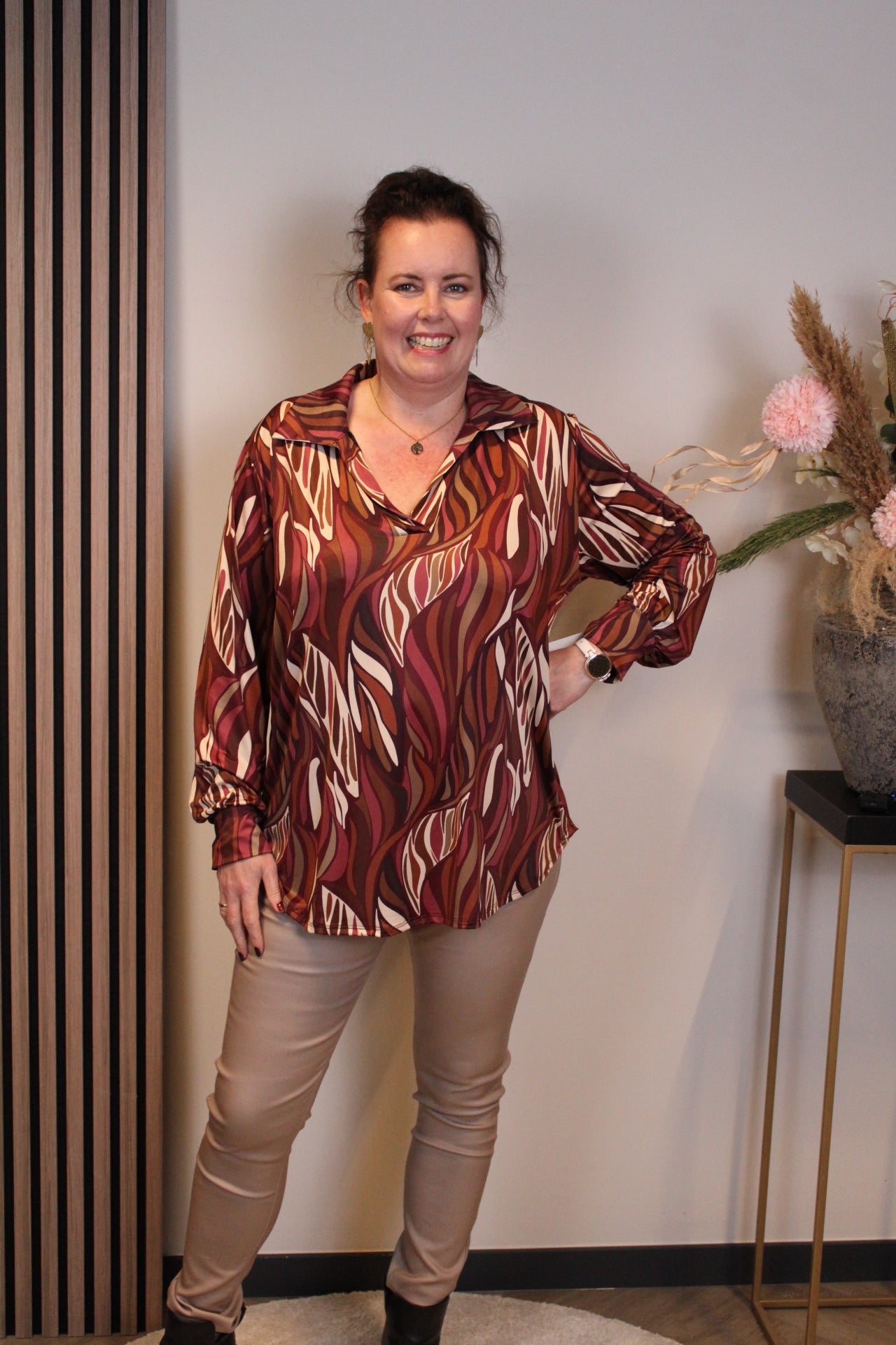 Dora | Bluse schwarz Langarm 52 bis 58