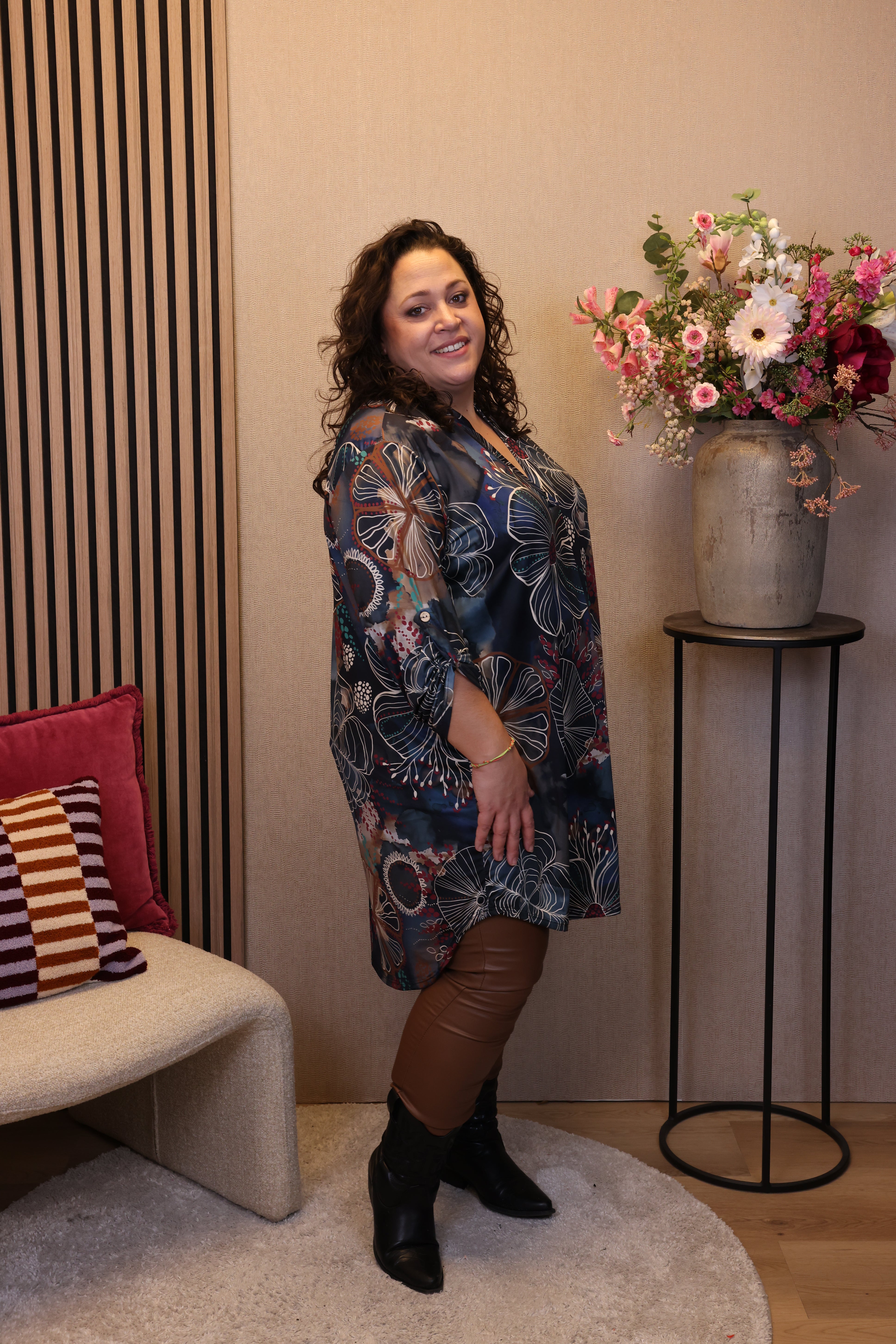 Dora | Bluse schwarz Langarm 52 bis 58