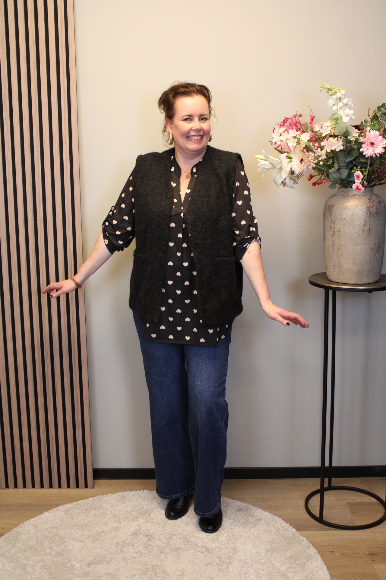 Dora | Bluse schwarz Langarm 38 bis 48