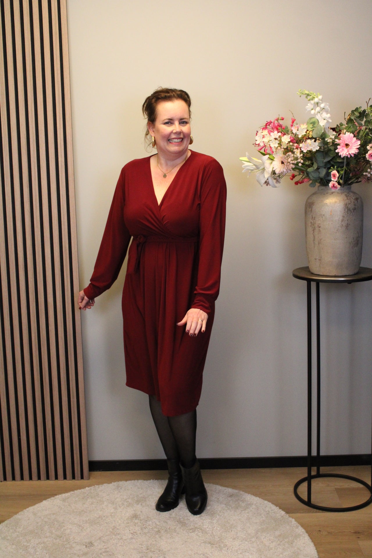 Marise | Blaues Langarmkleid 46 bis 50