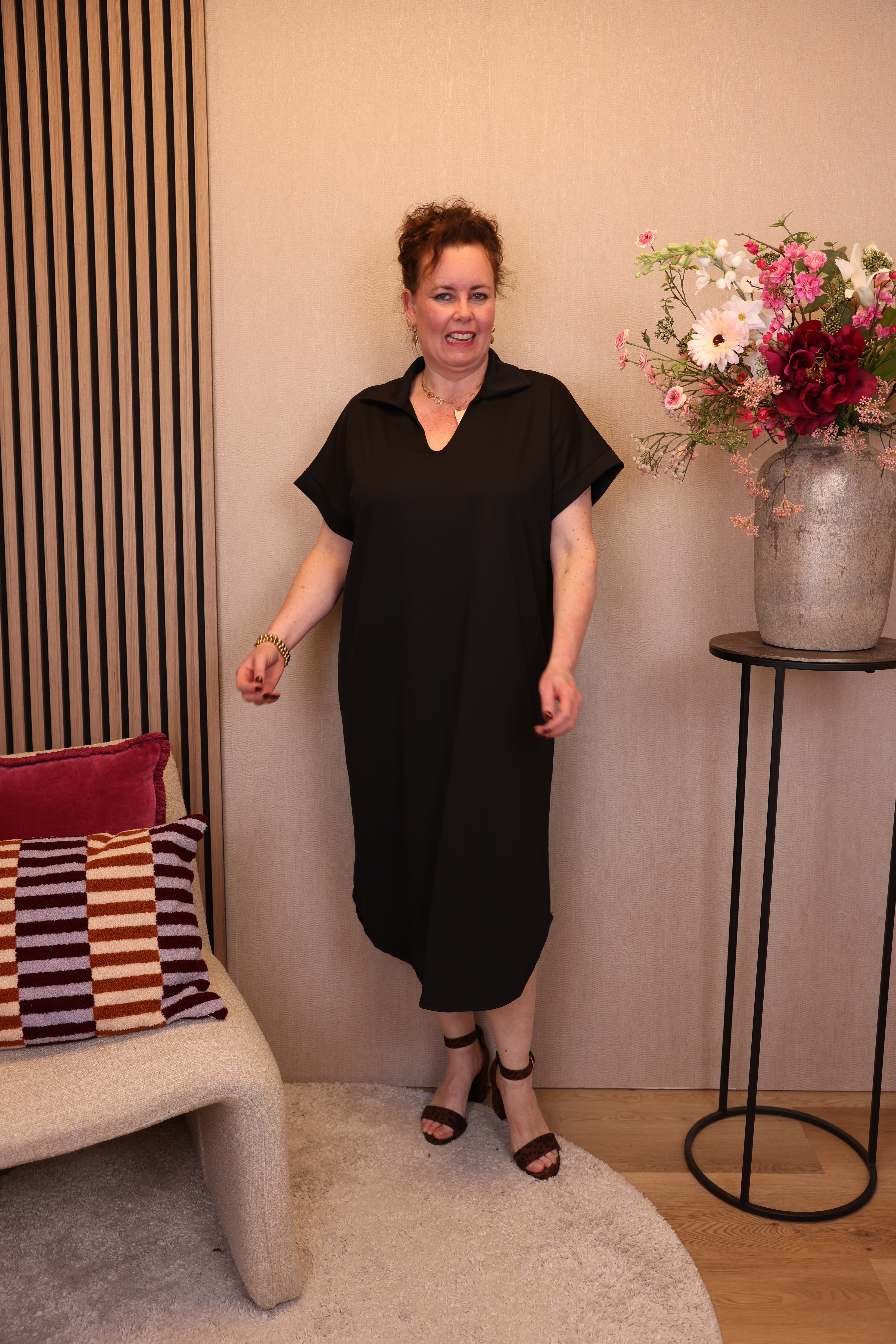 Dora | Bluse schwarz Langarm 52 bis 58