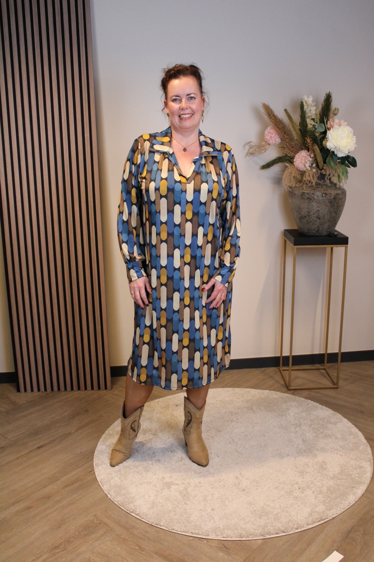 Marise | Blaues Langarmkleid 46 bis 50