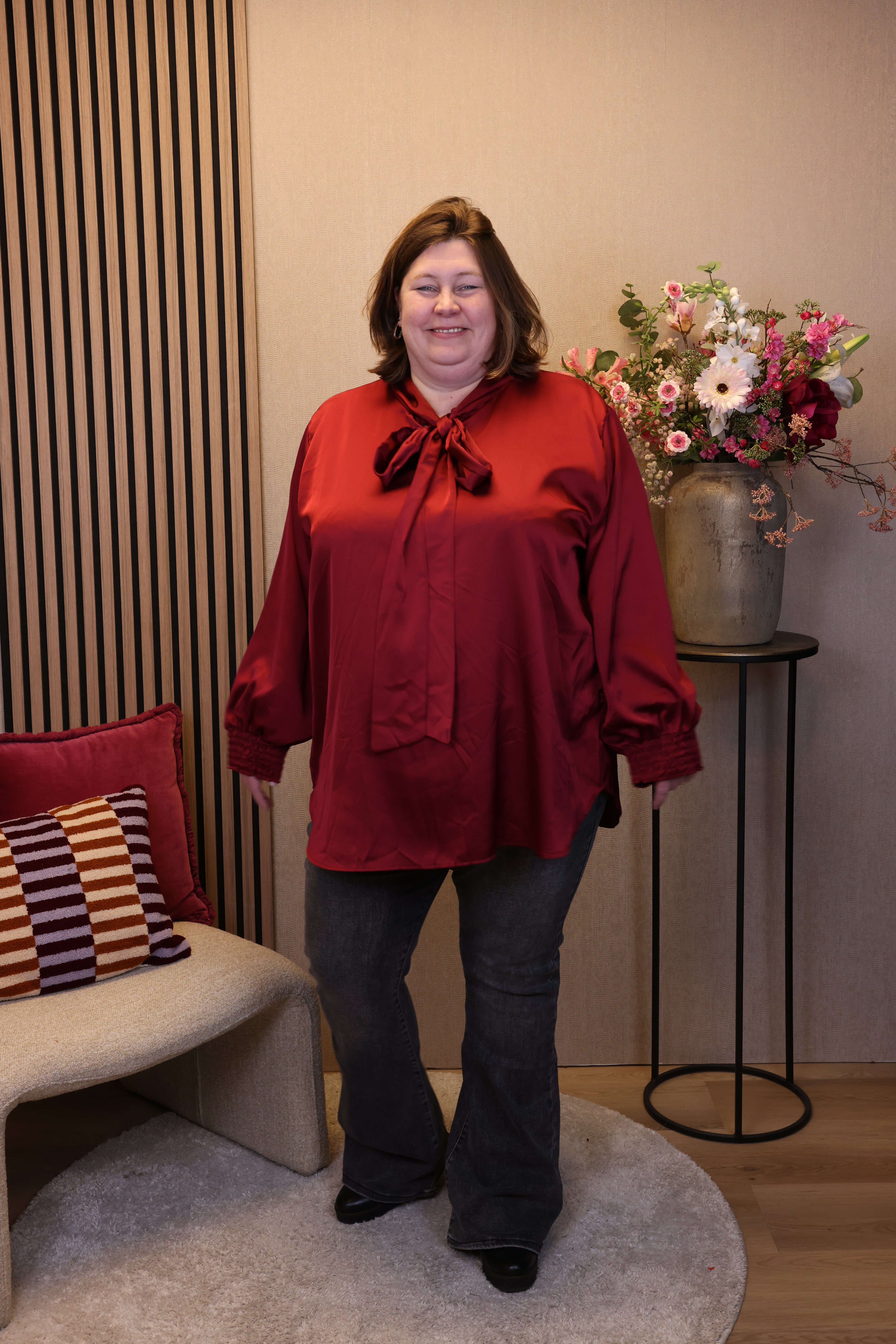 Dora | Bluse schwarz Langarm 52 bis 58