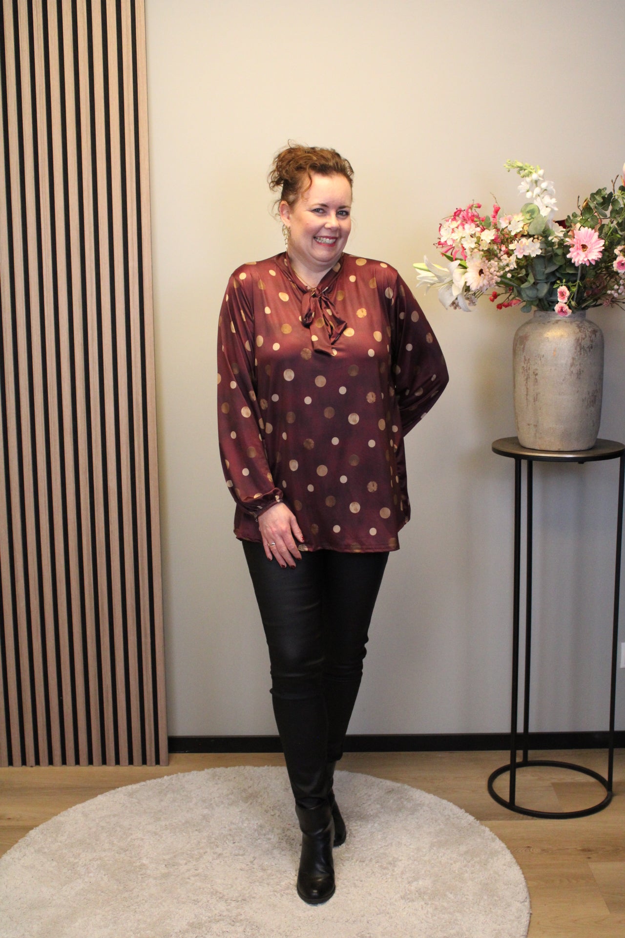 Miekje | Bluse braun Langarm 38 bis 48