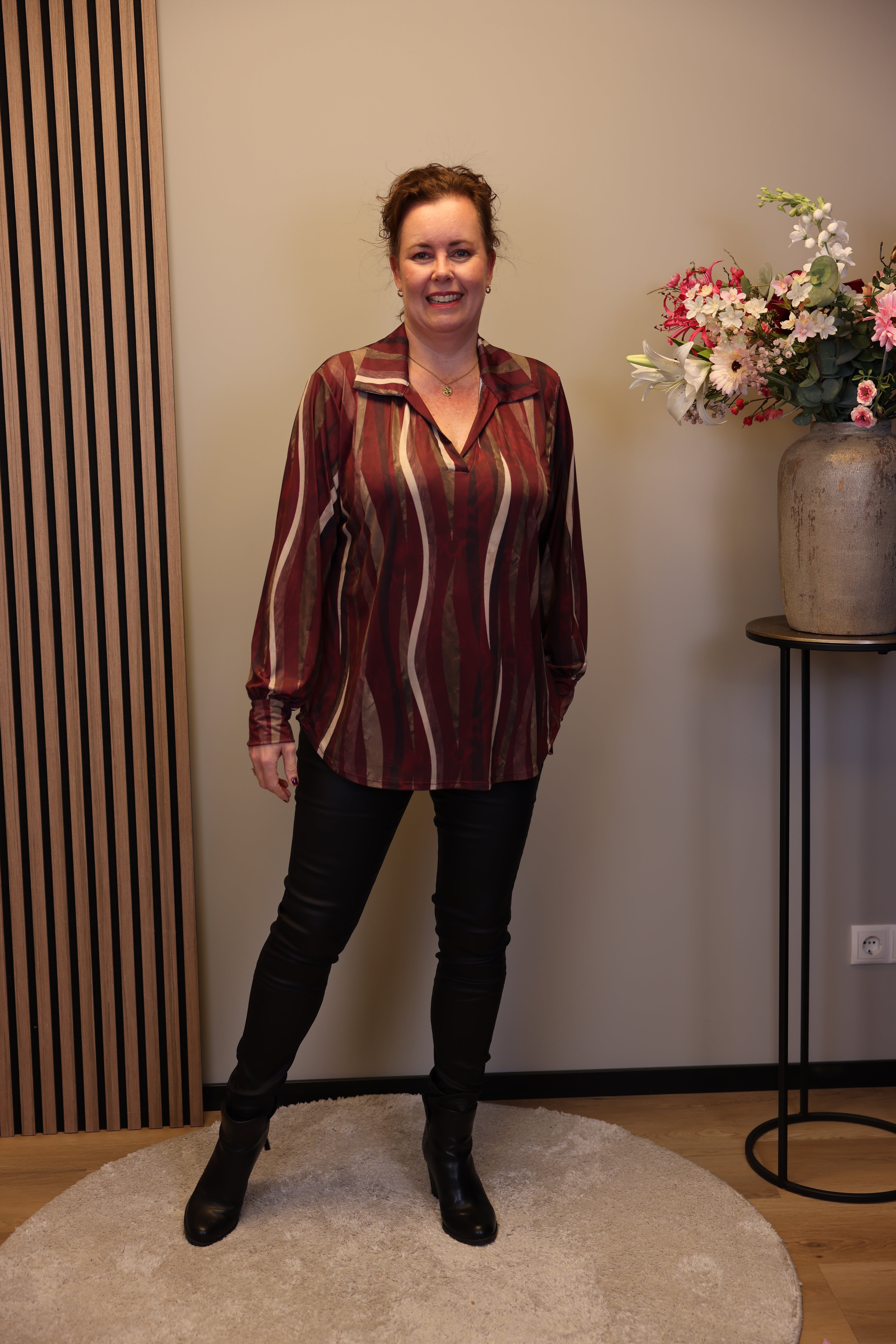 Dora | Bluse schwarz Langarm 52 bis 58