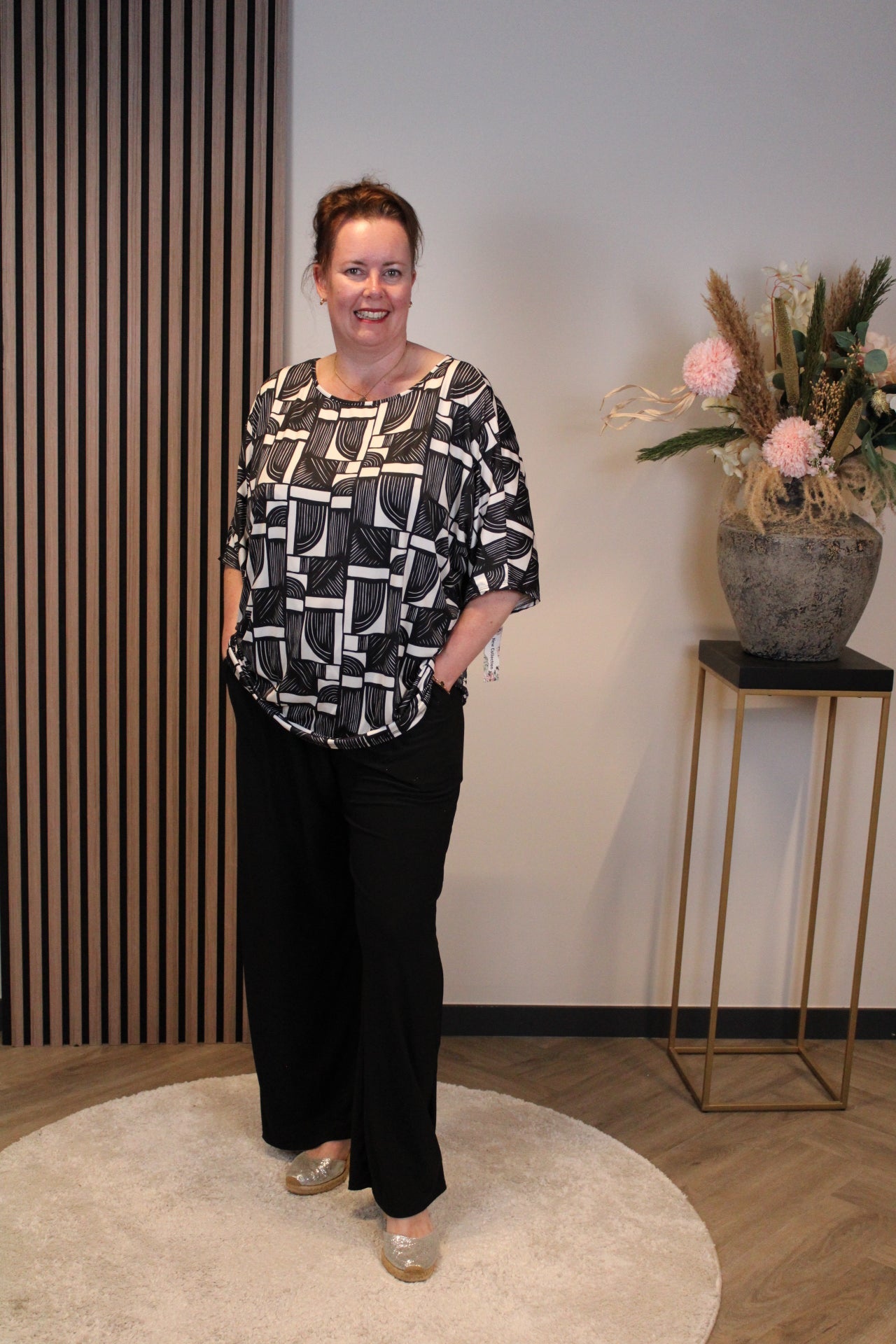 Dora | Bluse schwarz Langarm 52 bis 58