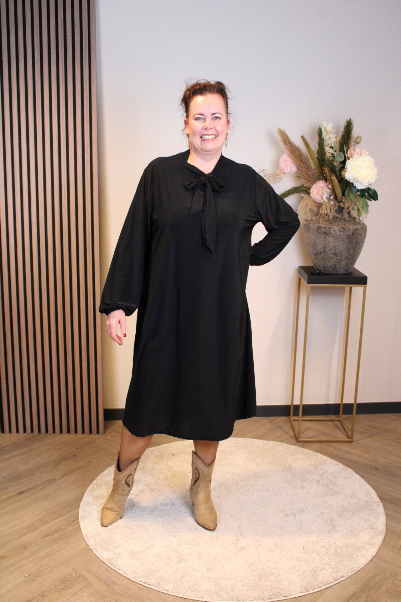 Dora | Bluse schwarz Langarm 52 bis 58
