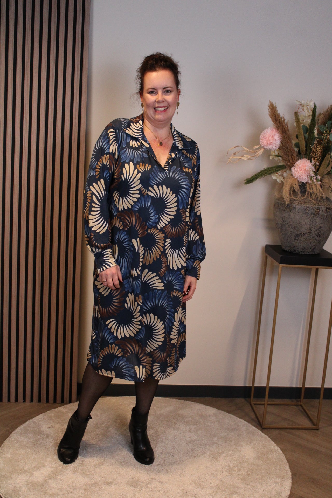 Christa | Grünes Kleid mit langen Ärmeln, Größe 38 bis 44