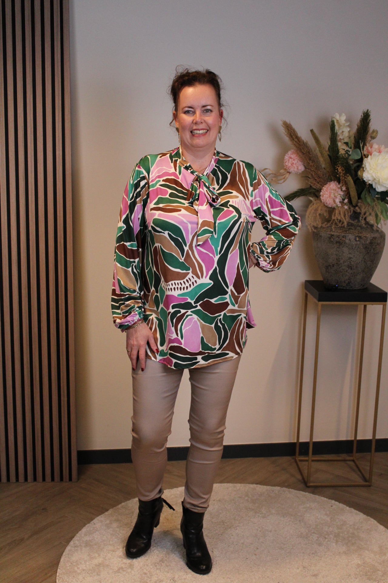 Miekje | Bluse braun Langarm 38 bis 48