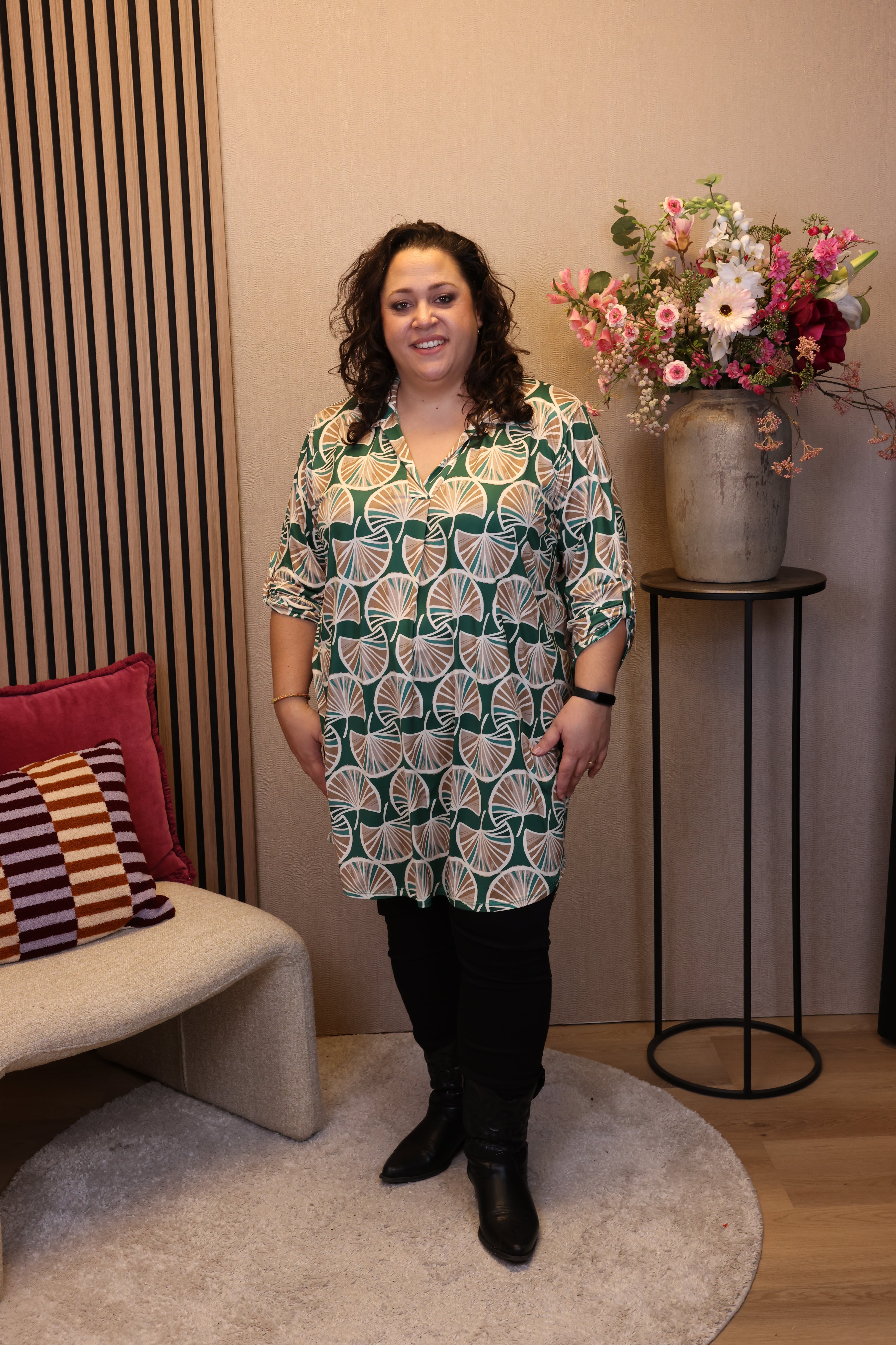 Dora | Bluse schwarz Langarm 52 bis 58