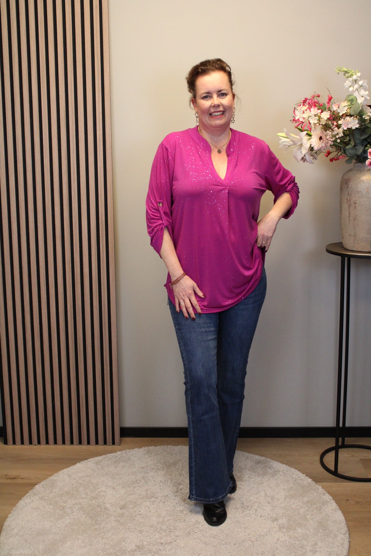 Hilda | Bluse grün Langarm 48 bis 52