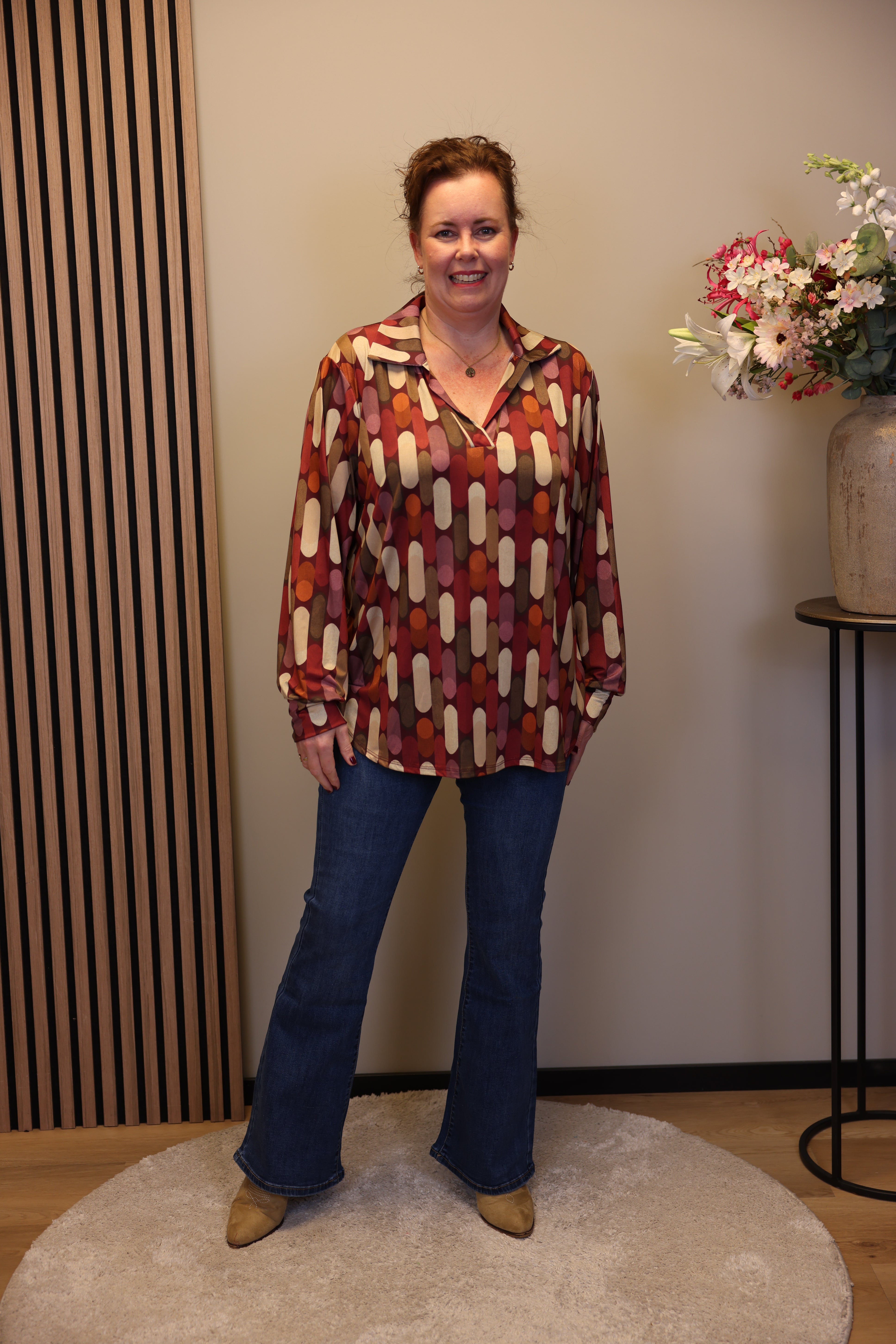 Dora | Bluse schwarz Langarm 52 bis 58