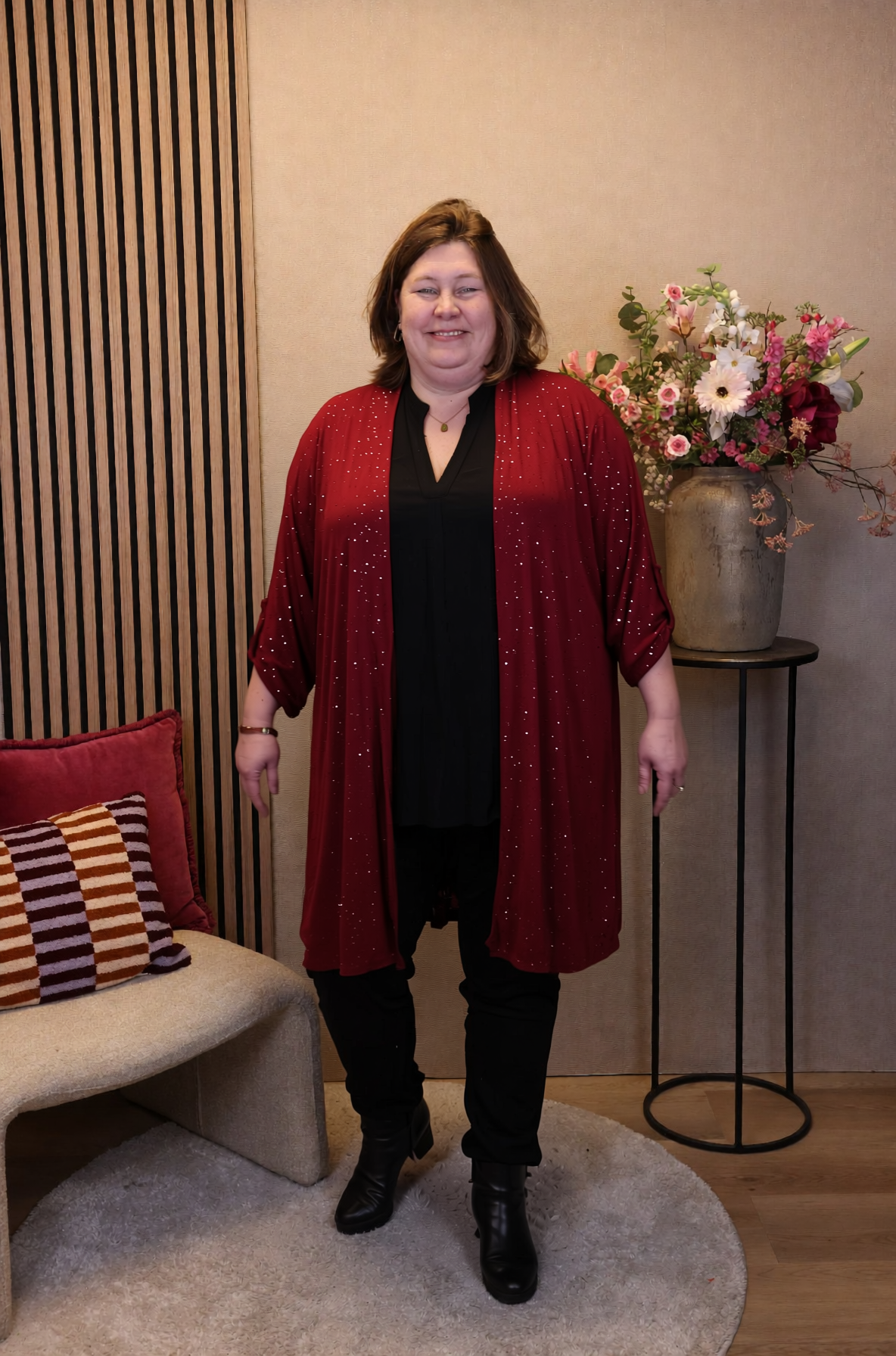 Dora | Bluse schwarz Langarm 52 bis 58