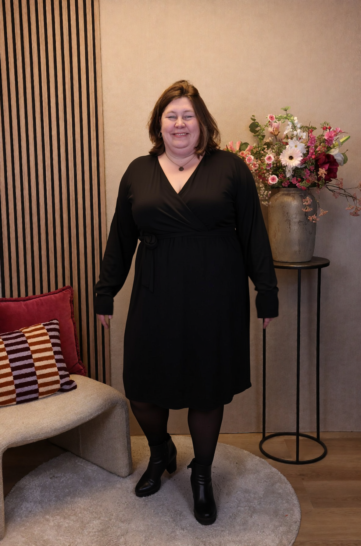 Dora | Bluse schwarz Langarm 52 bis 58