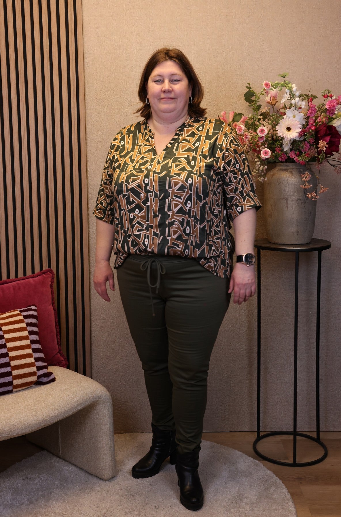 Dora | Bluse schwarz Langarm 52 bis 58