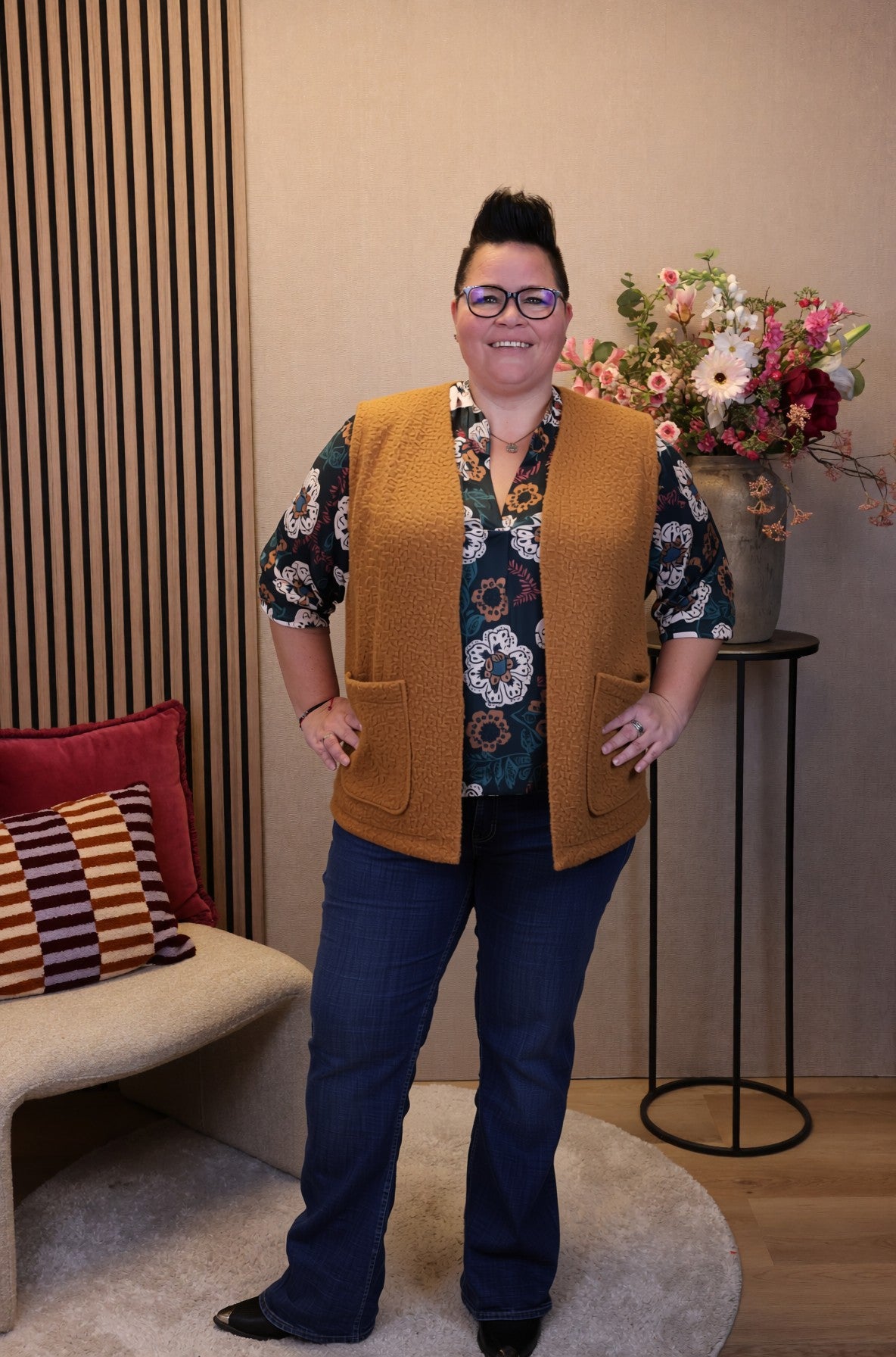 Dora | Bluse schwarz Langarm 52 bis 58