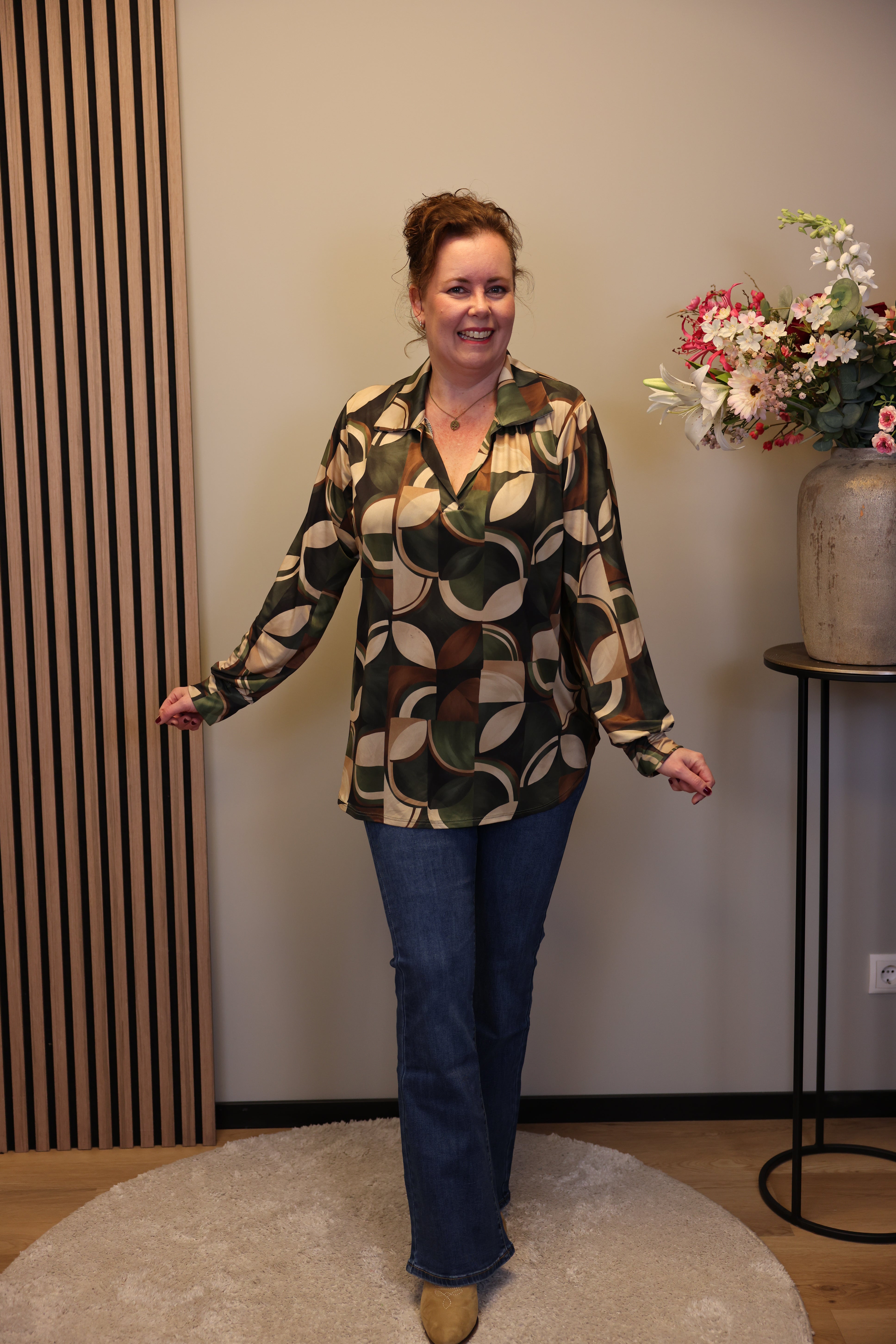Dora | Bluse schwarz Langarm 52 bis 58
