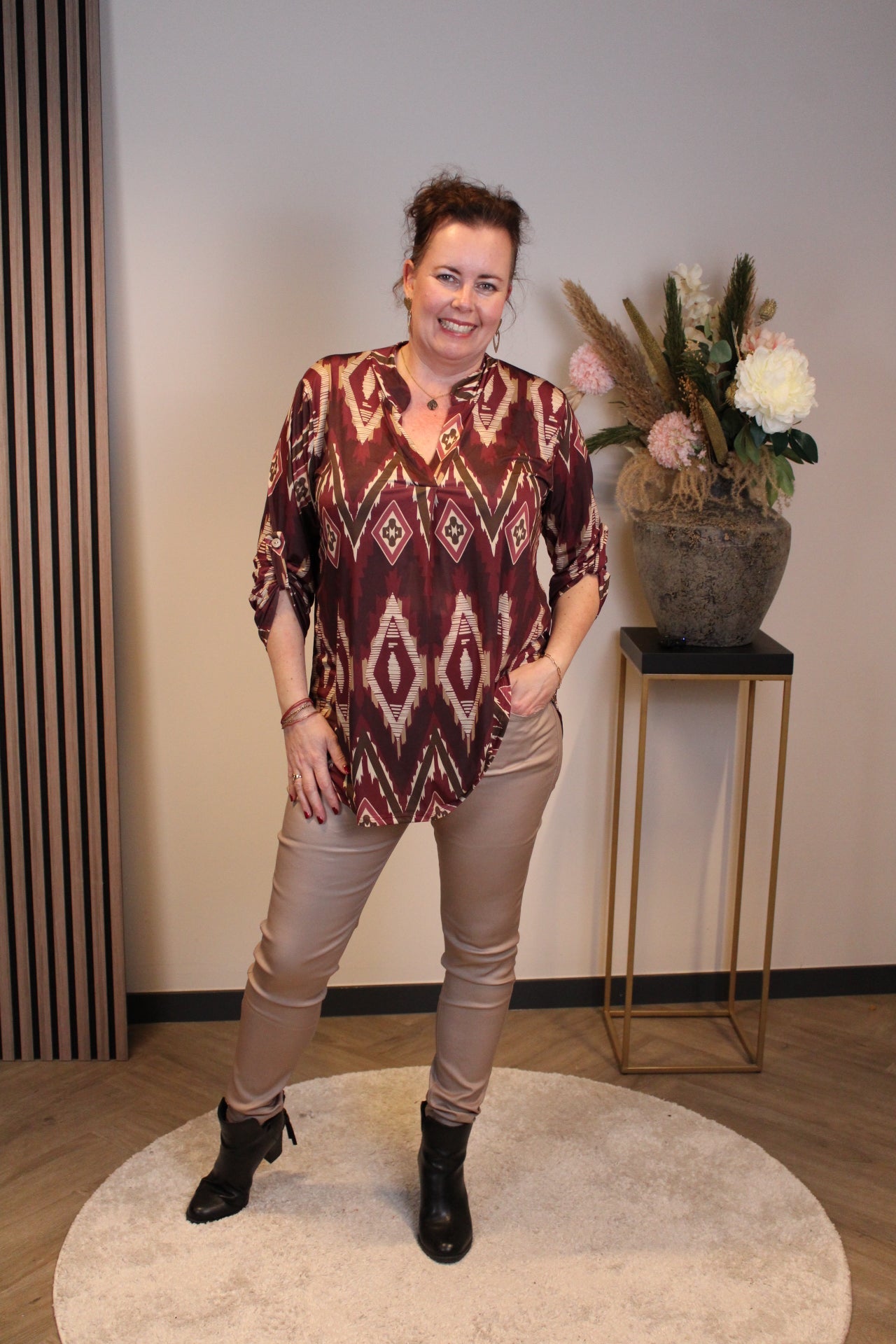 Dora | Bluse schwarz Langarm 48 bis 52