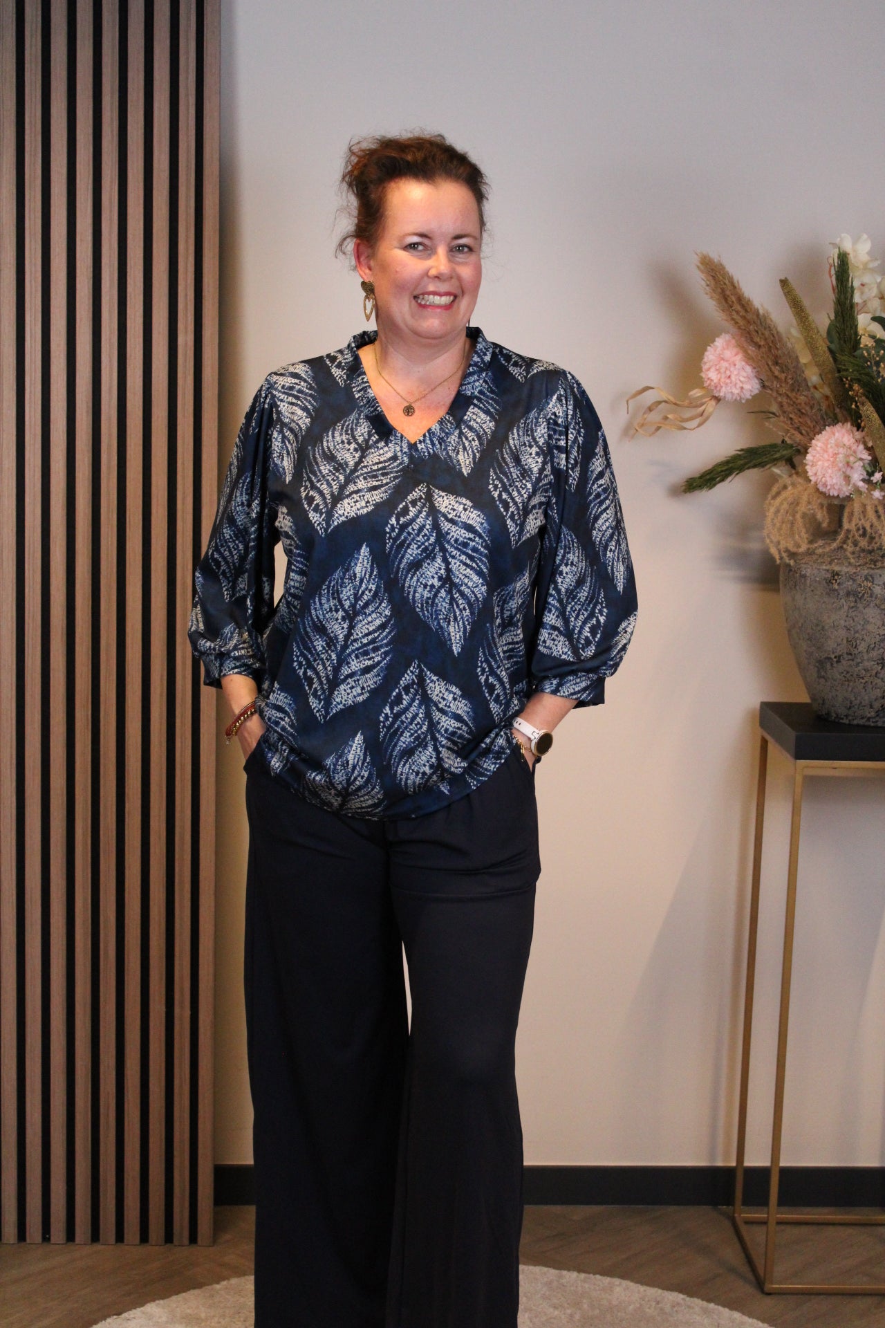 Dora | Bluse schwarz Langarm 52 bis 58