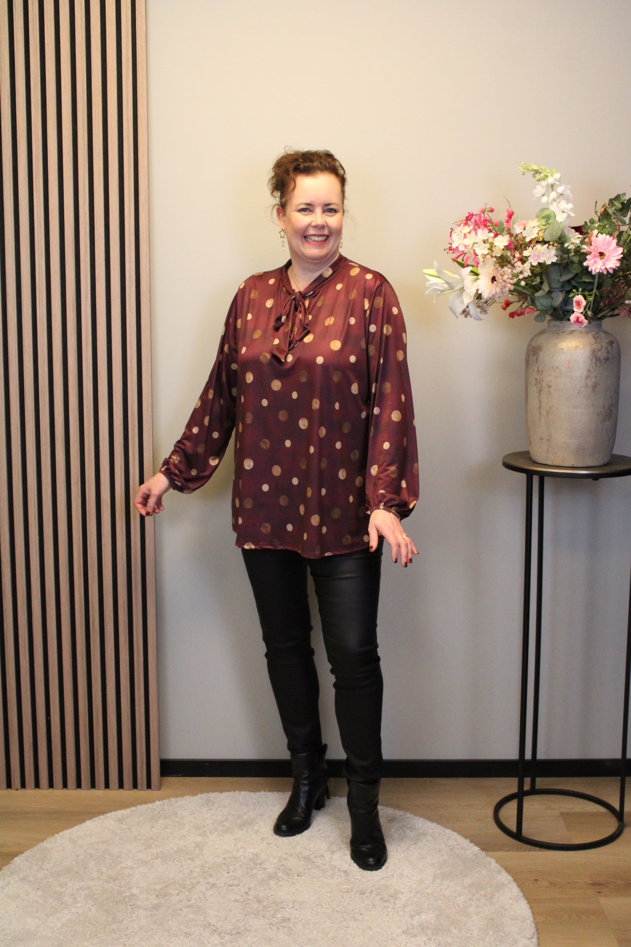 Dora | Bluse schwarz Langarm 52 bis 58