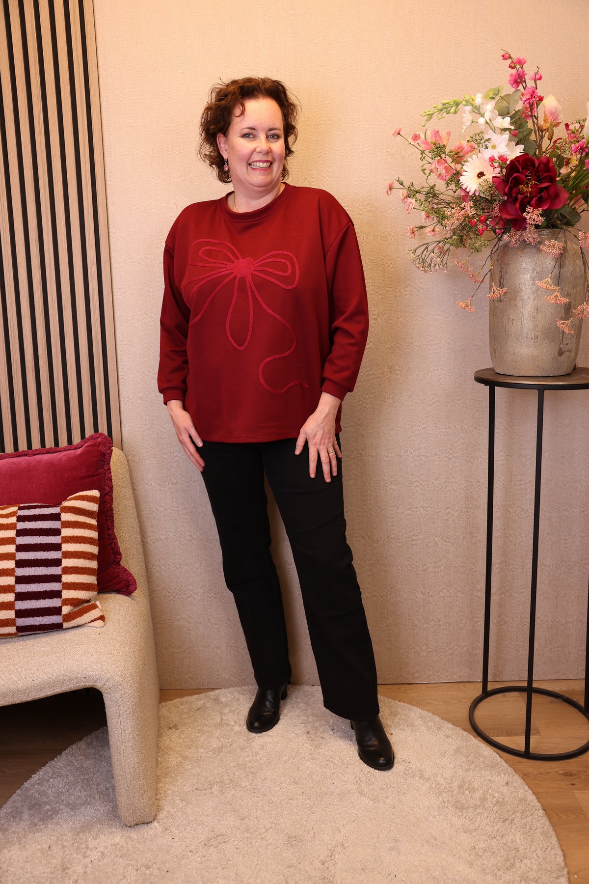 Dora | Bluse schwarz Langarm 52 bis 58