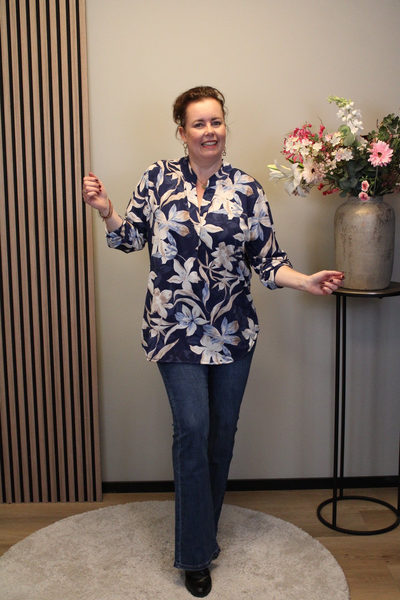 Dora | Bluse schwarz Langarm 38 bis 48