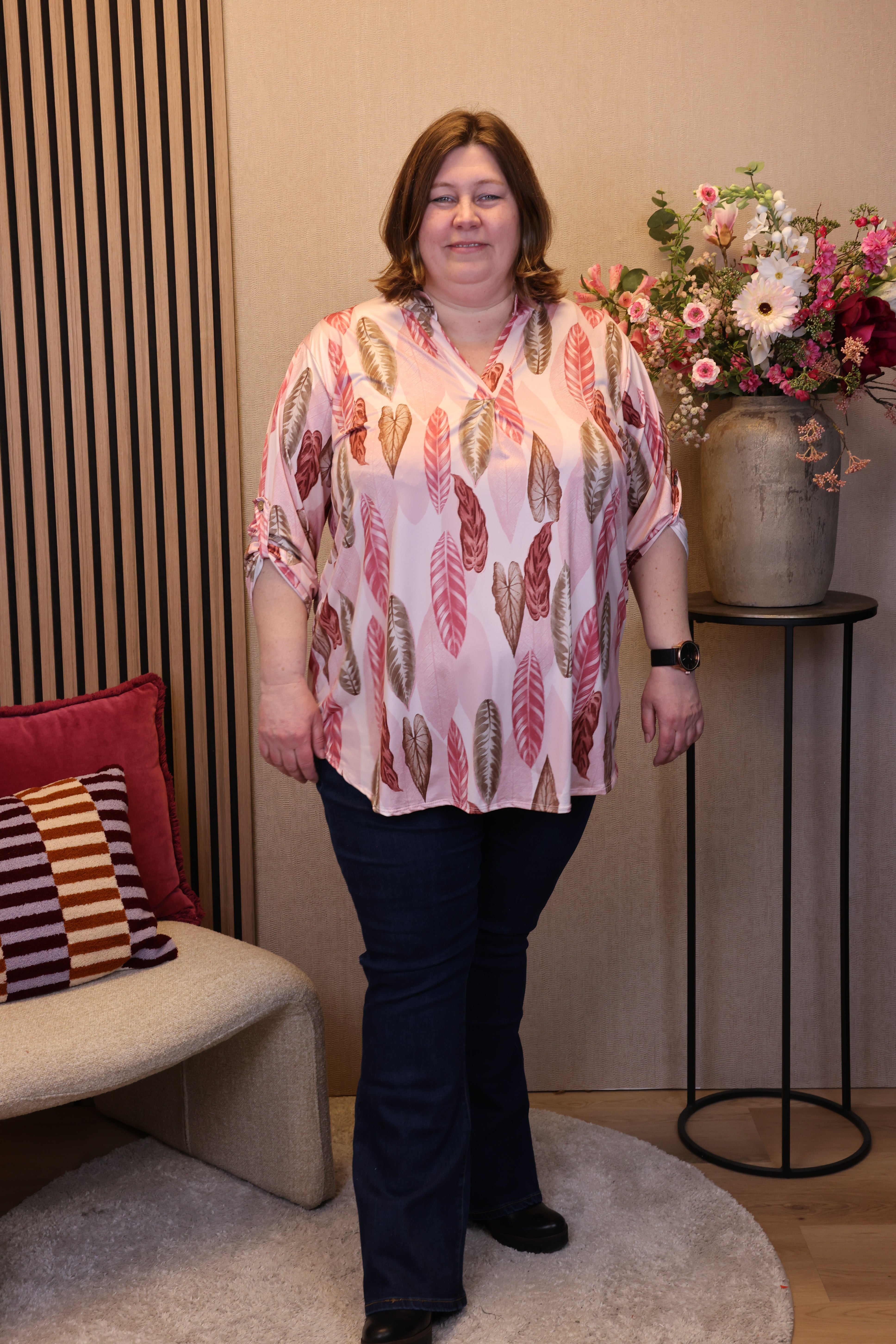 Dora | Bluse schwarz Langarm 52 bis 58