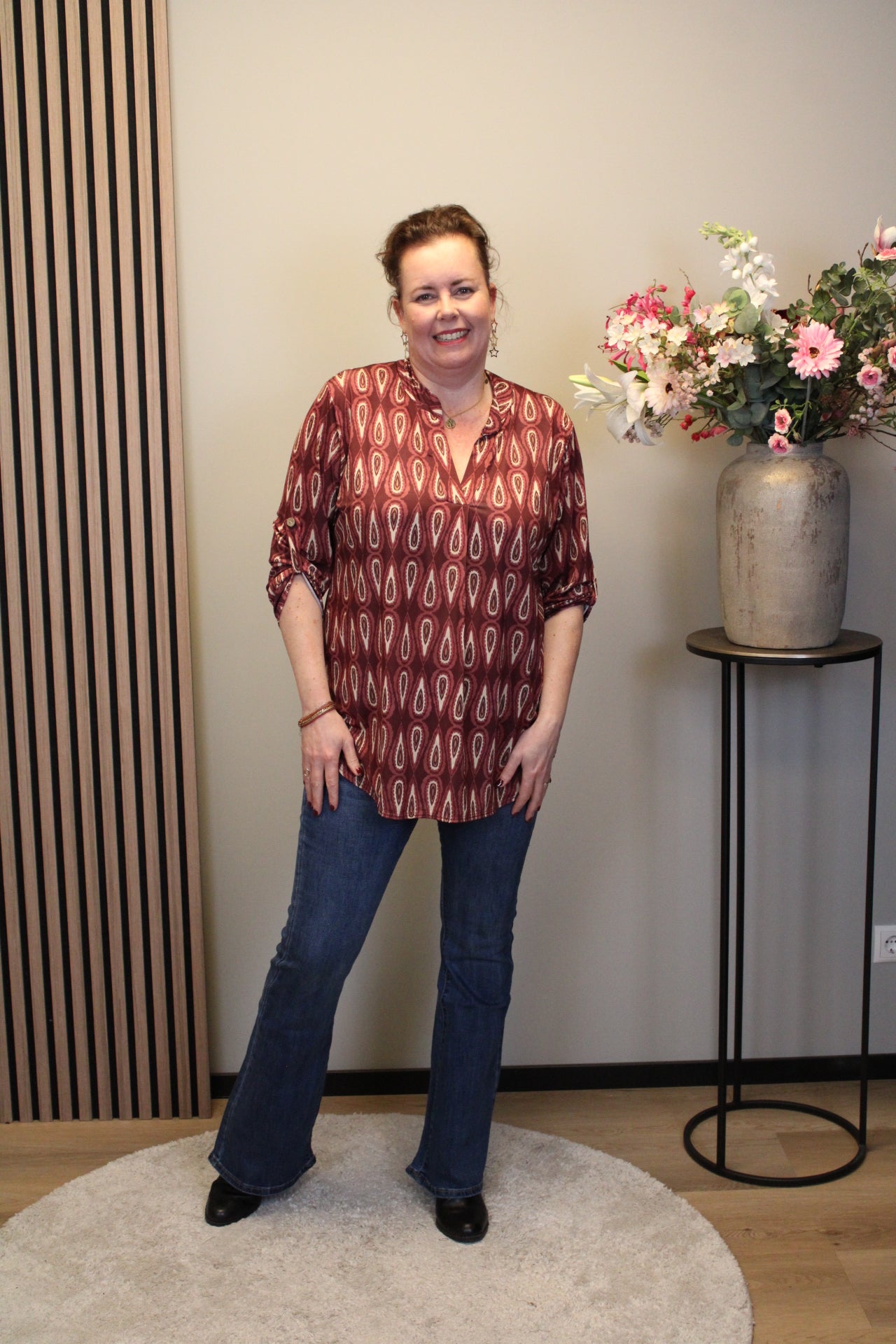 Dora | Bluse schwarz Langarm 52 bis 58