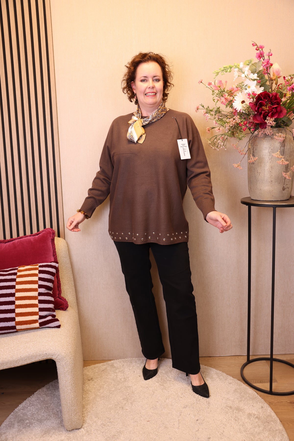 Dora | Bluse schwarz Langarm 52 bis 58