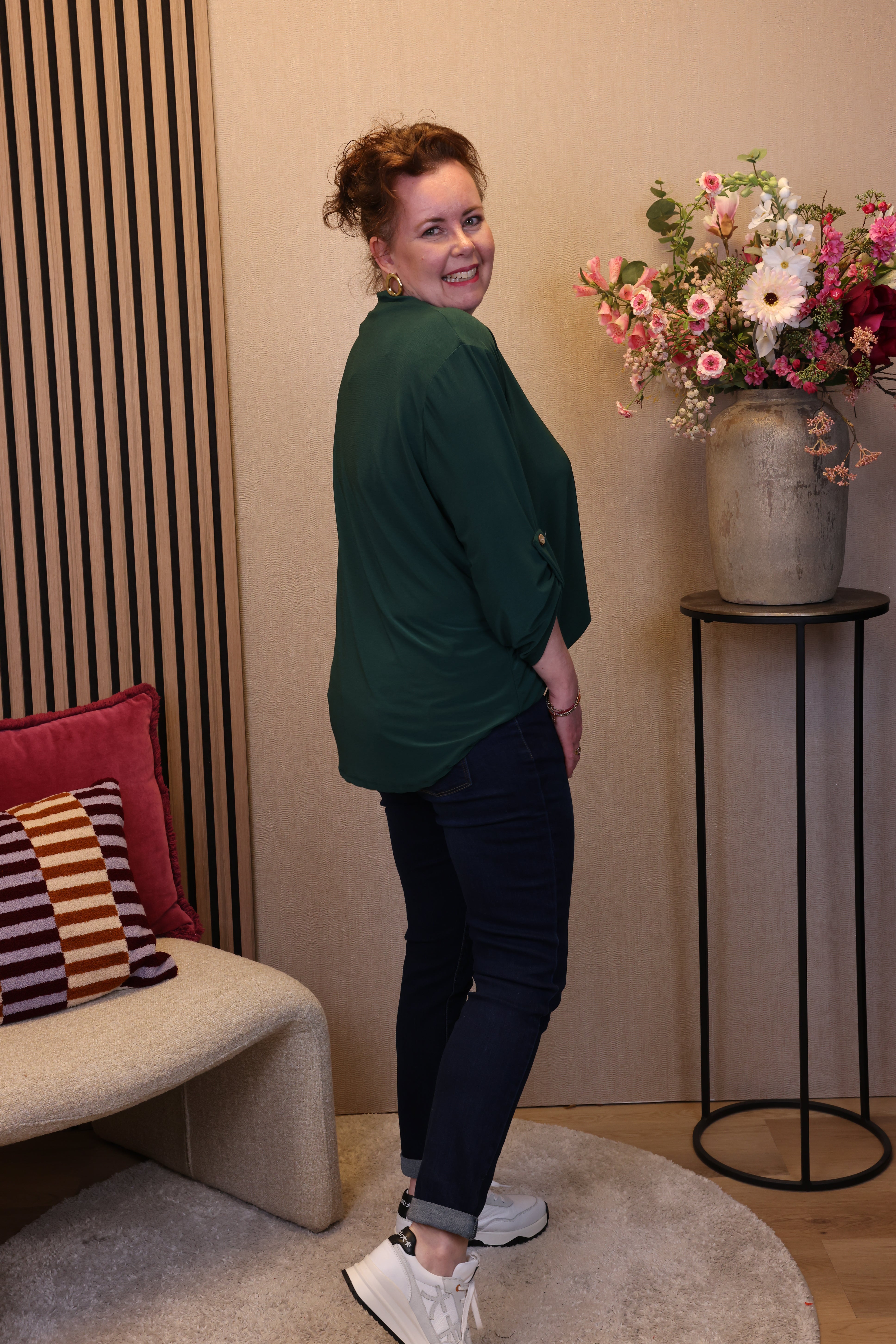 Dora | Bluse schwarz Langarm 52 bis 58